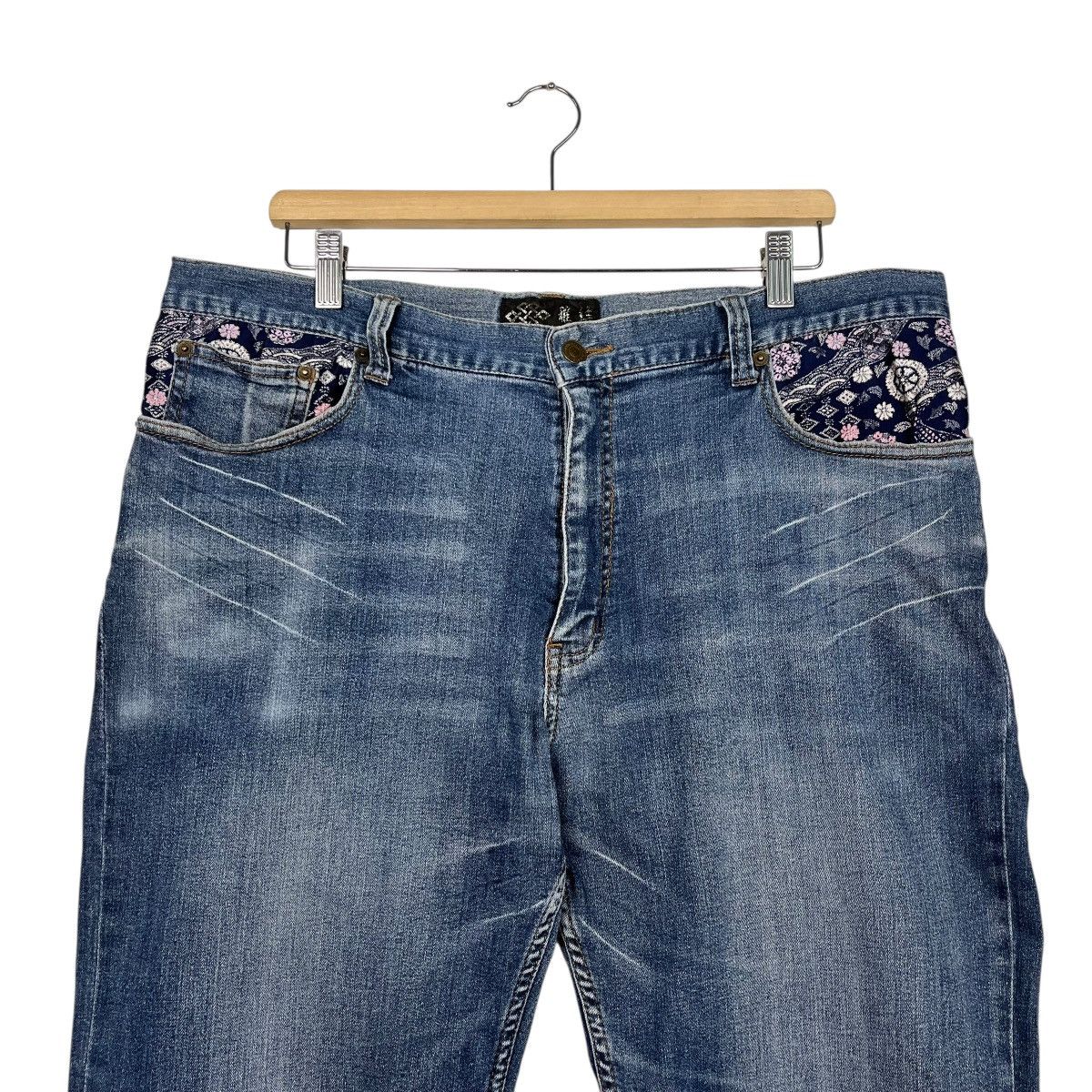 Japanese Brand Vintage Japanese Designer Embroidery Logo Denim Size US 38 / EU 54 - 3 Thumbnail