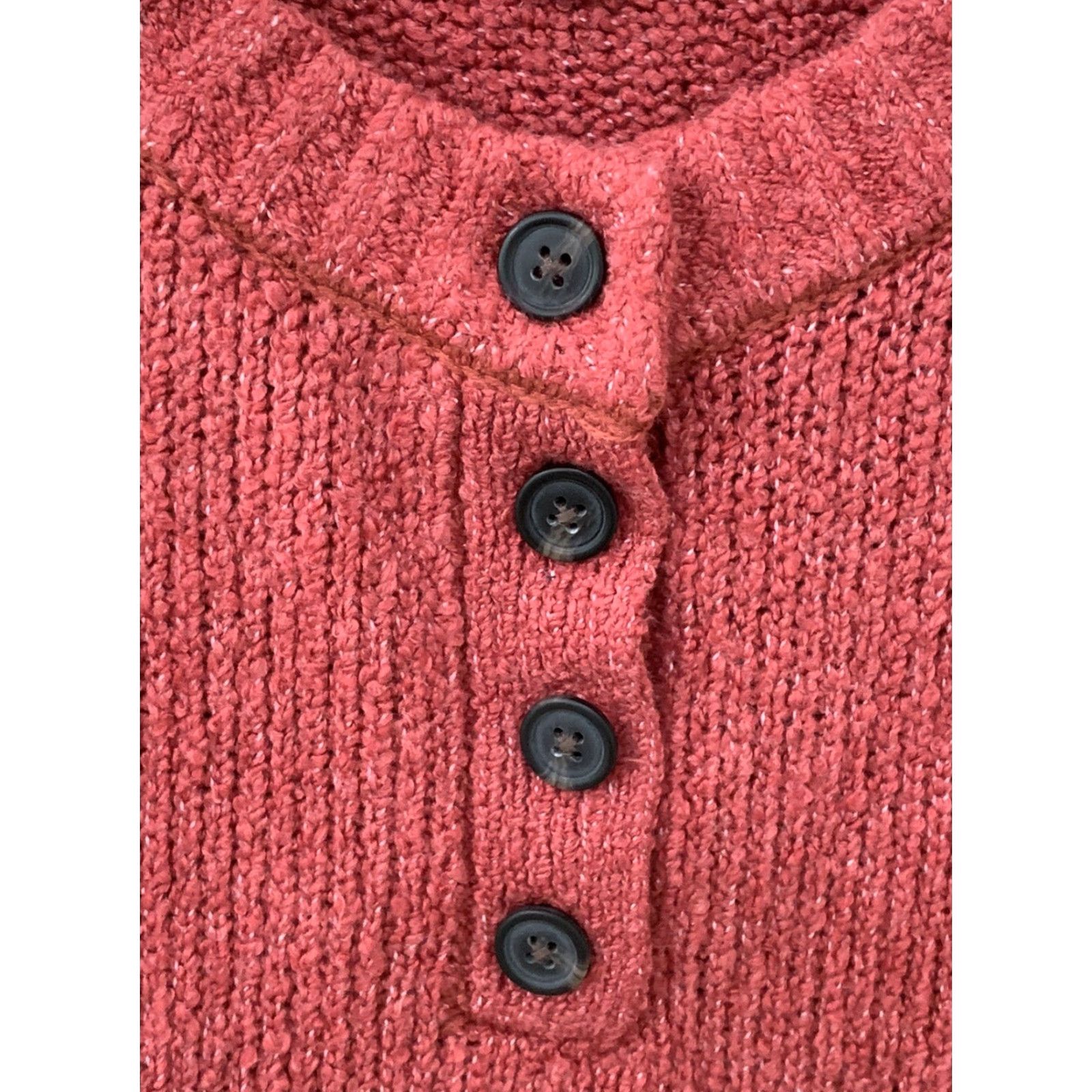American Eagle Outfitters AMERICAN EAGLE Henley Sweater Medium Oversized Red Womens Size M / US 6-8 / IT 42-44 - 3 Thumbnail