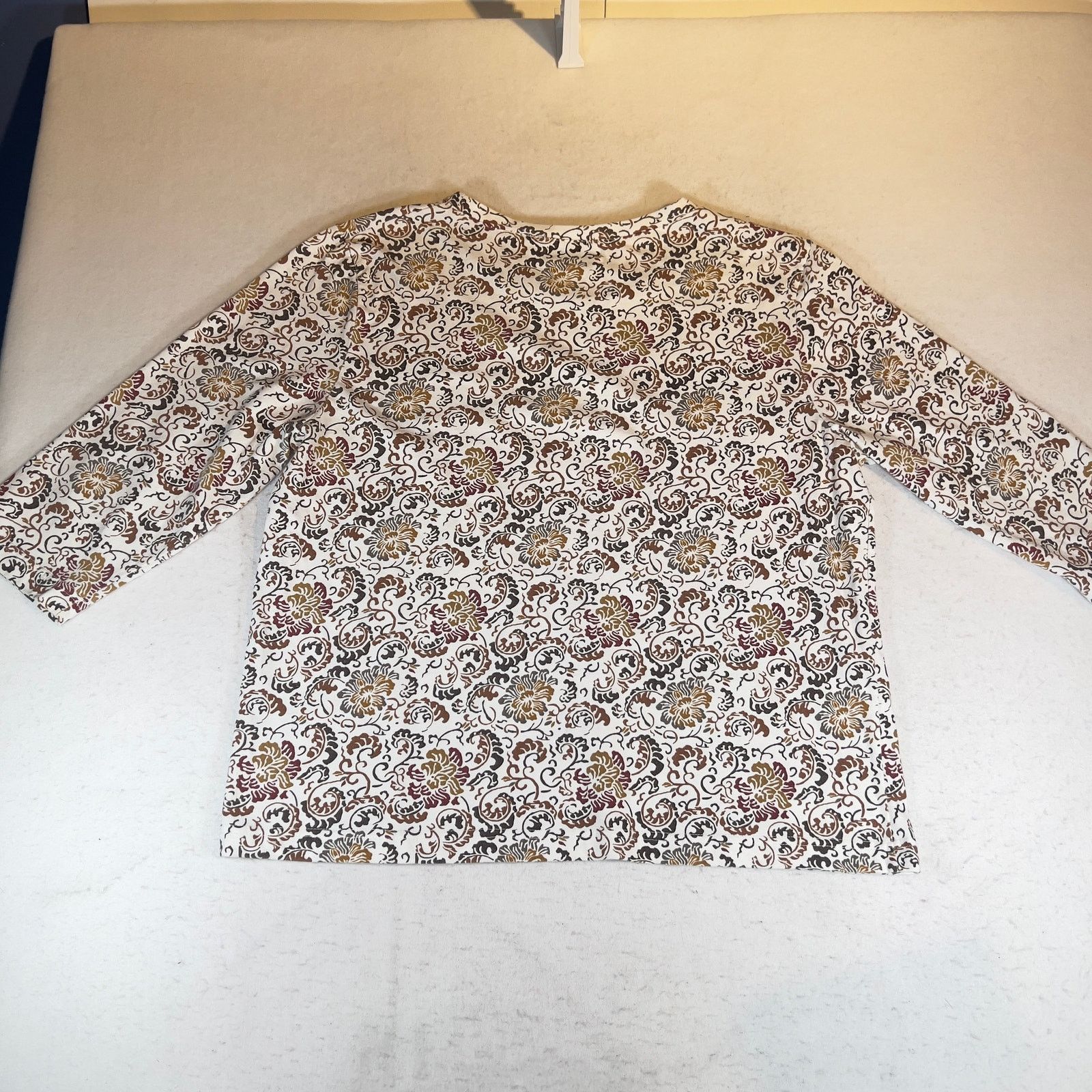 Other Shenanigans Shirt Woman's XL Floral Crew Neck 3/4 Sleeves Size XL / US 12-14 / IT 48-50 - 10 Thumbnail