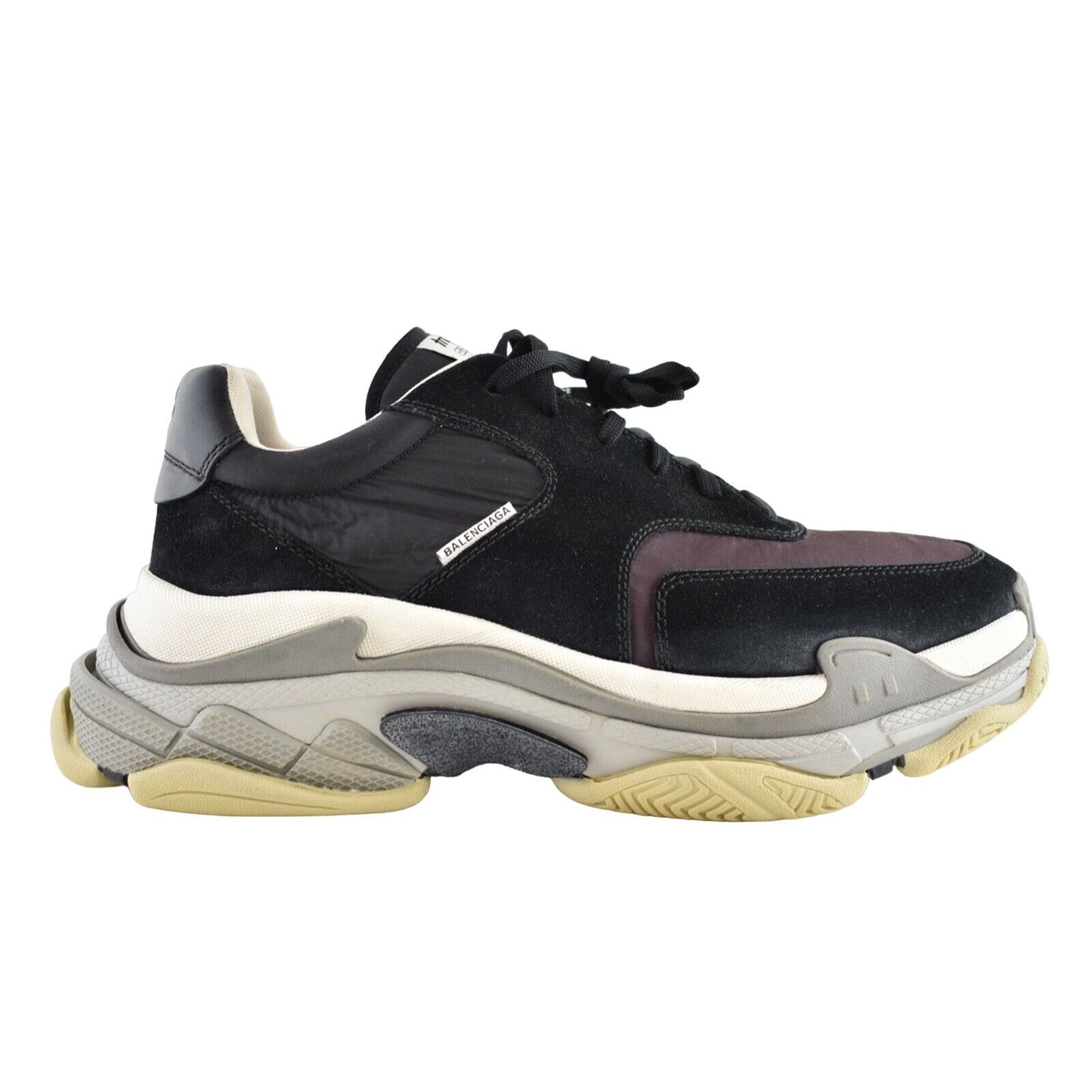 Balenciaga Balenciaga Triple S Mens V2 Black Burgundy Nylon Speed Size US 12 / EU 45 - 1 Thumbnail