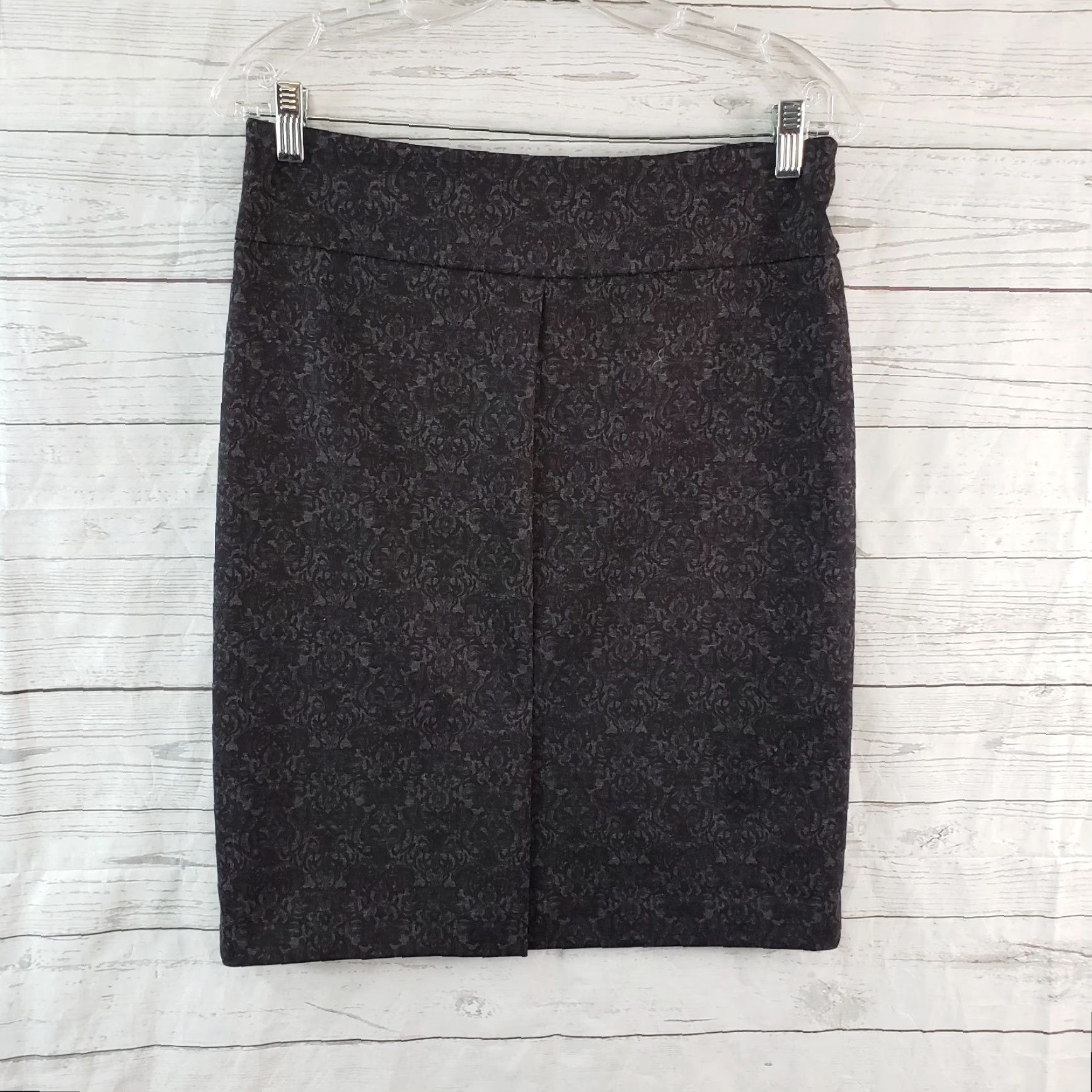Vintage Margaret M Womens Pencil Skirt M Gray Maroon Pull On Knee Length Rayon Blend Size 32" / US 10 / IT 46 - 3 Thumbnail