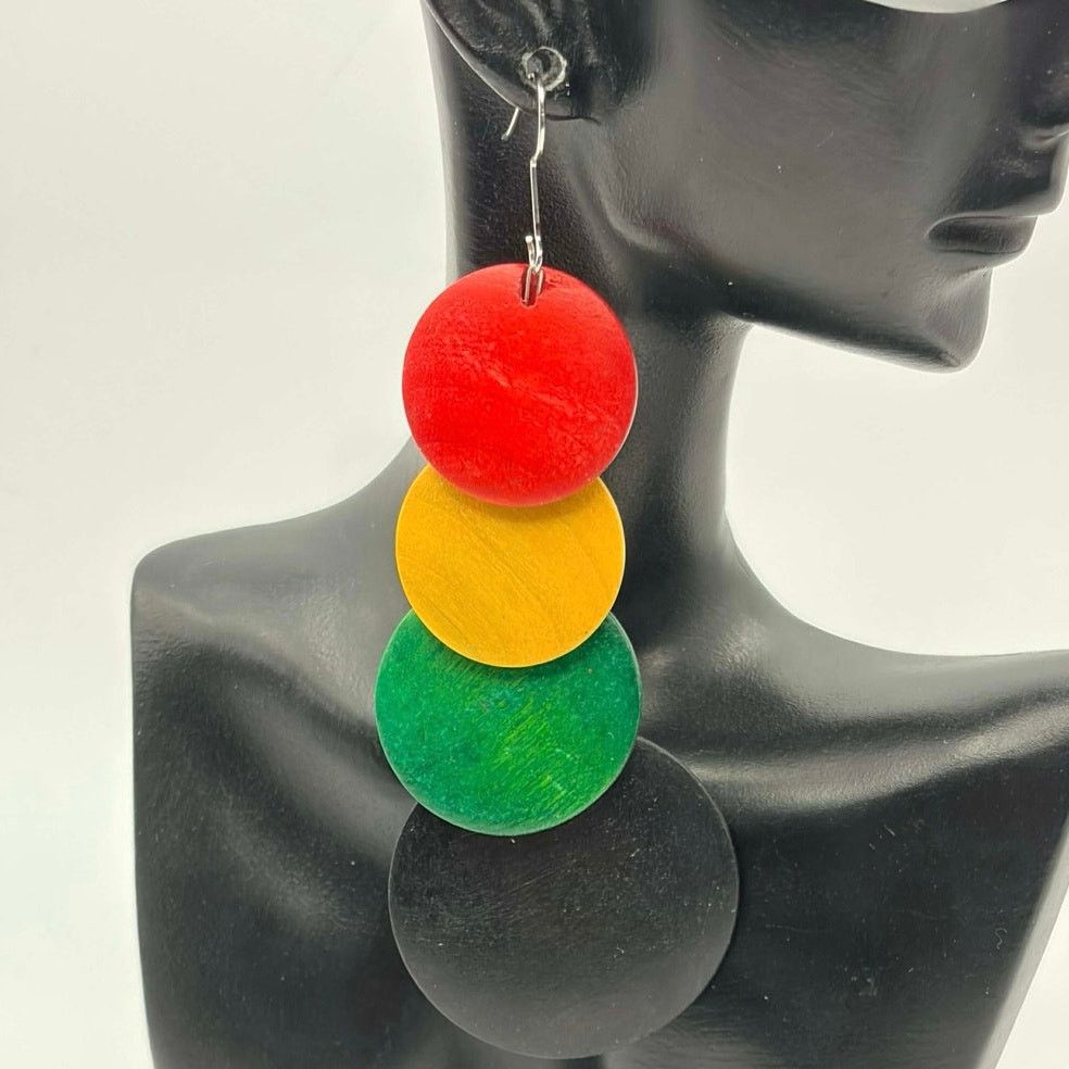 Other Red & Green Circular Drop Earrings Size ONE SIZE - 1 Thumbnail