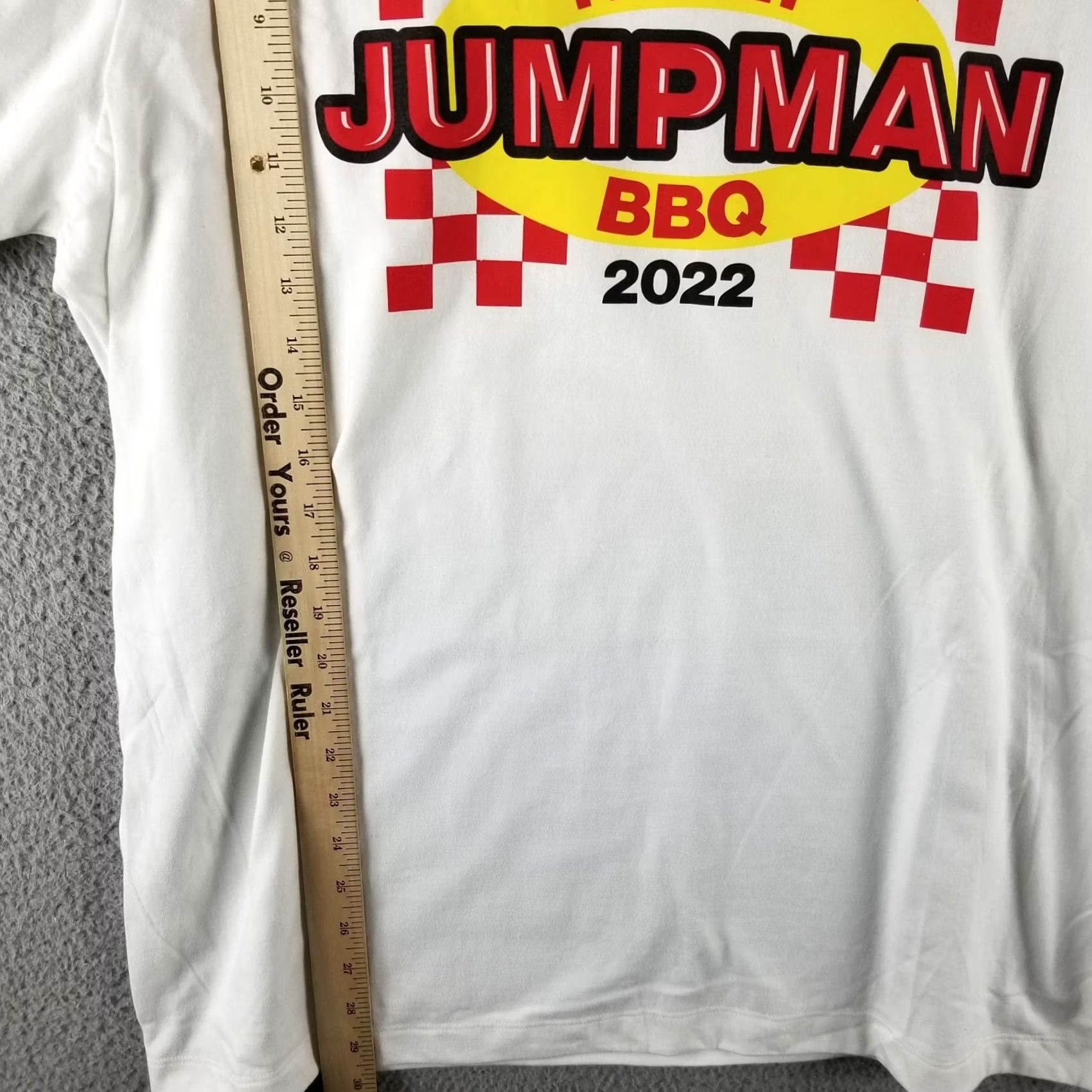 Nike Nike Jordan Jumpman BBQ 2022 Shirt XL White Crew Neck Short Sleeve Men T-Shirt Jordan Jumpman Sports World Headquarters Exclusive Tee Size US XL / EU 56 / 4 - 4 Thumbnail