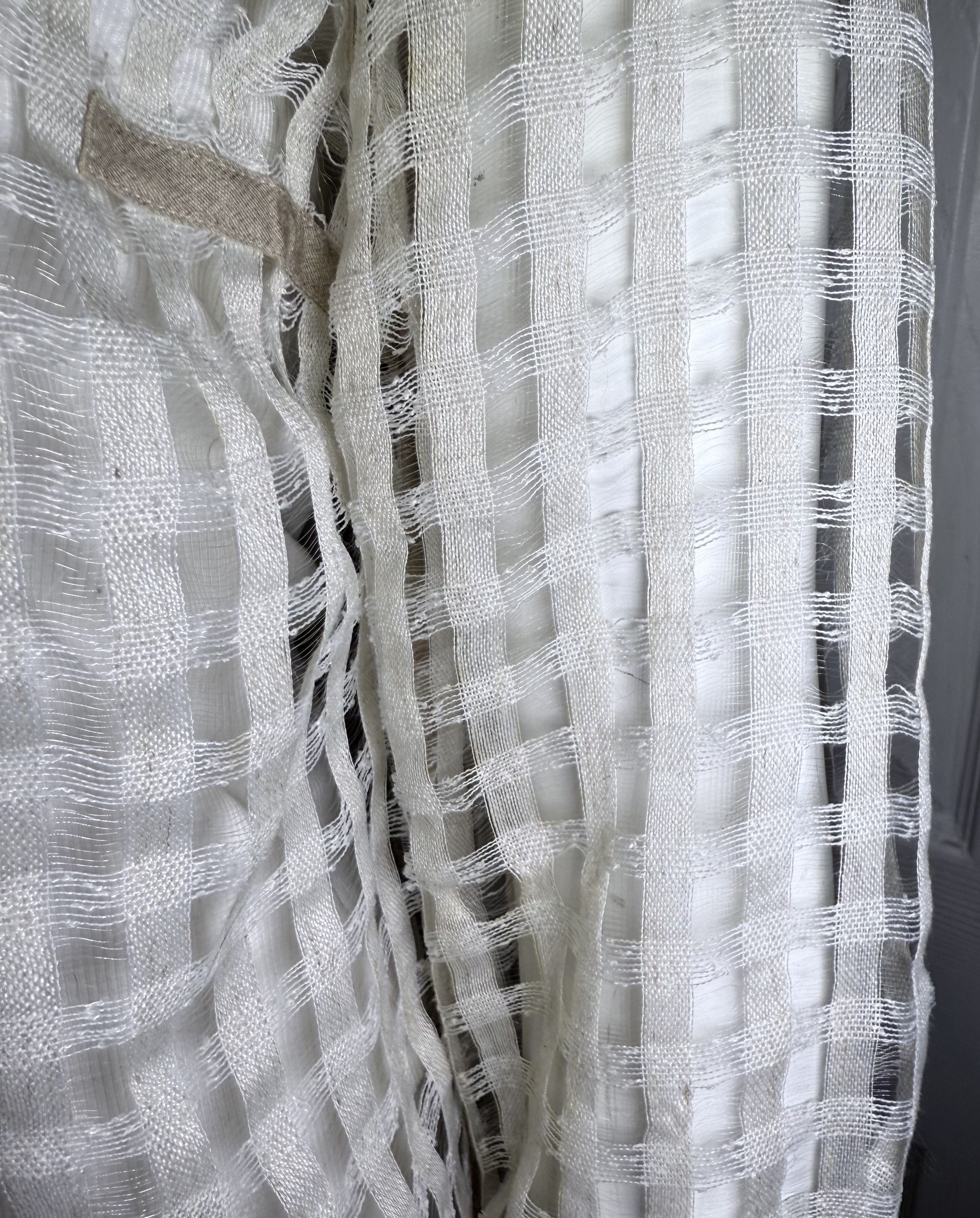 Other Vintage Off White Woven Checkered Sheer Top Size S / US 4 / IT 40 - 6 Thumbnail