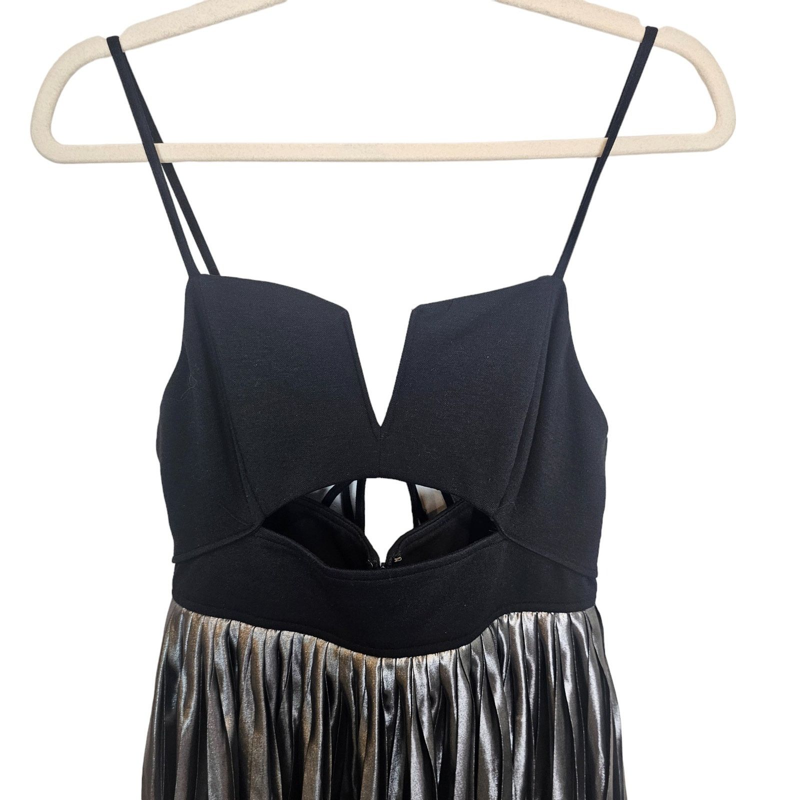 Free People Free People Metallic Piper Midi Dress Pleated Holiday S Size S / US 4 / IT 40 - 2 Thumbnail