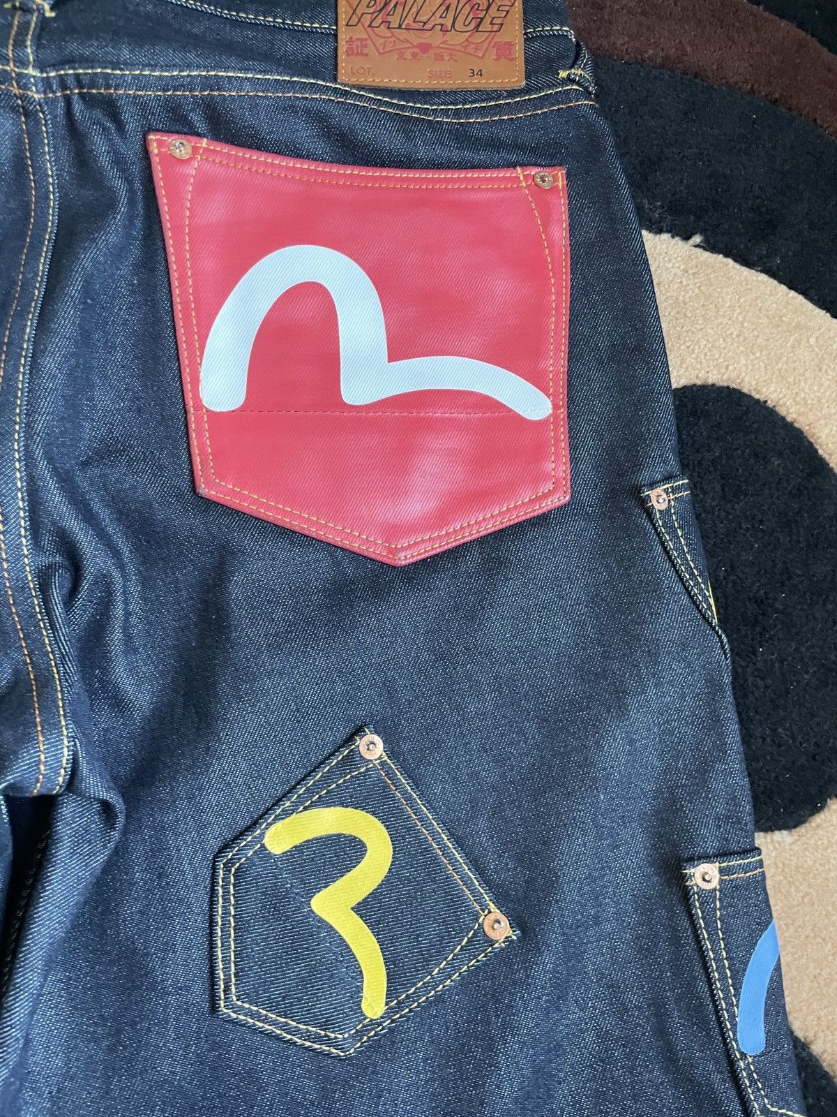 Evisu × Palace EVISU x PALACE multi-pocket jeans limited edition Size US 34 / EU 50 - 4 Thumbnail