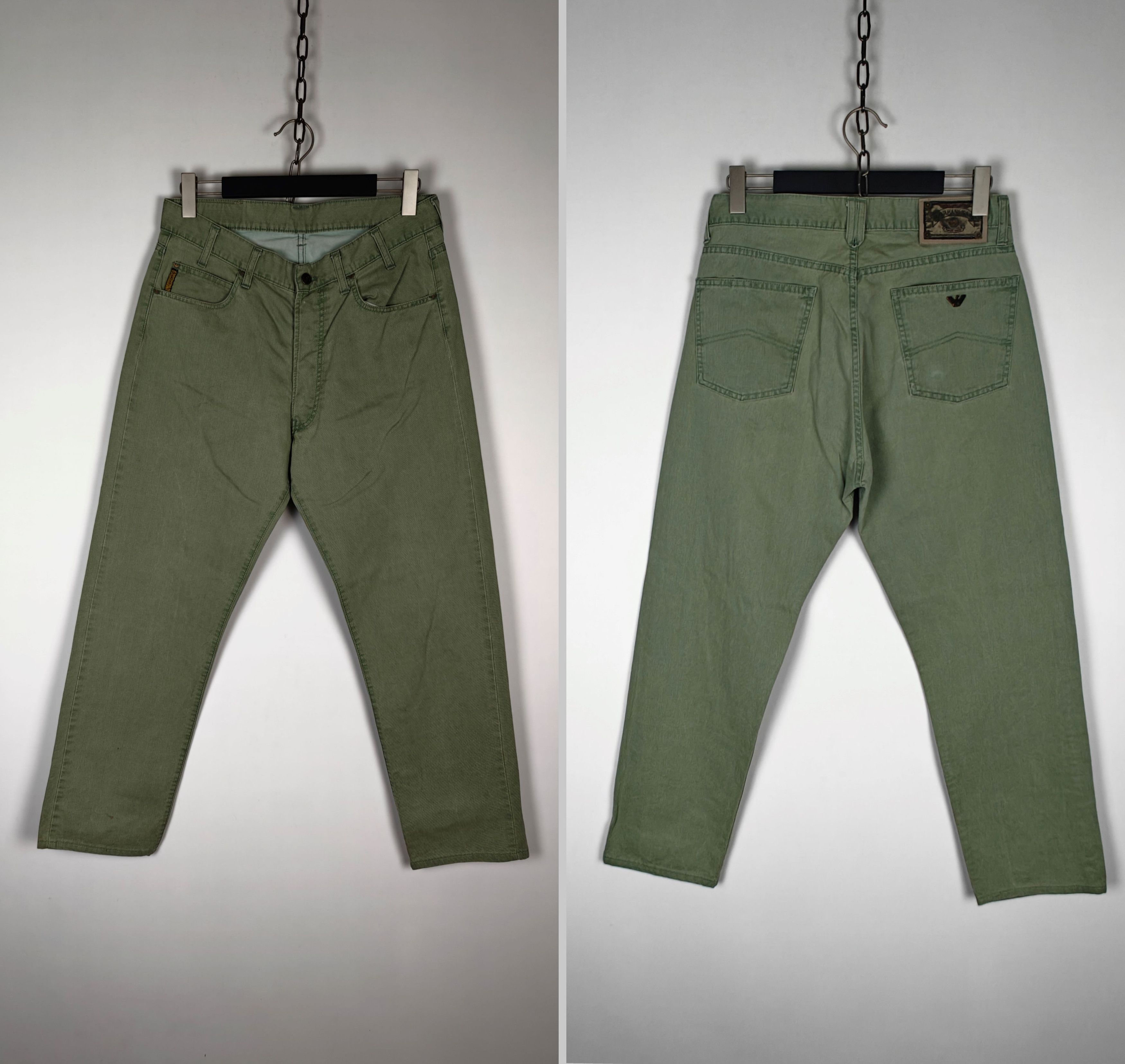 Armani Armani Denim Jeans VTG Pants Green size 33x32 Size US 33 - 1 Thumbnail