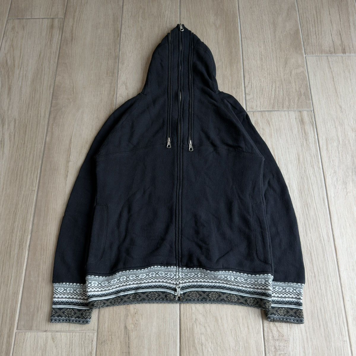 PPFM 2000s Aztec Pattern Trim 3-Zip Double Hood Sweatshirt Size US M / EU 48-50 / 2 - 2 Thumbnail