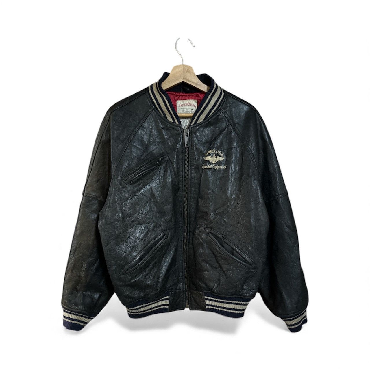 Avirex AVIREX USA Leather Varsity Jacket Size US M / EU 48-50 / 2 - 2 Thumbnail
