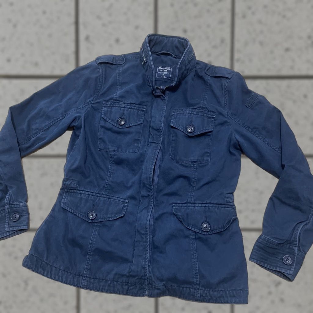 Abercrombie & Fitch VINTAGE Abercrombie & Fitch Military Field Full Zip Cargo Jacket Adult Medium Blue Size US M / EU 48-50 / 2 - 1 Thumbnail