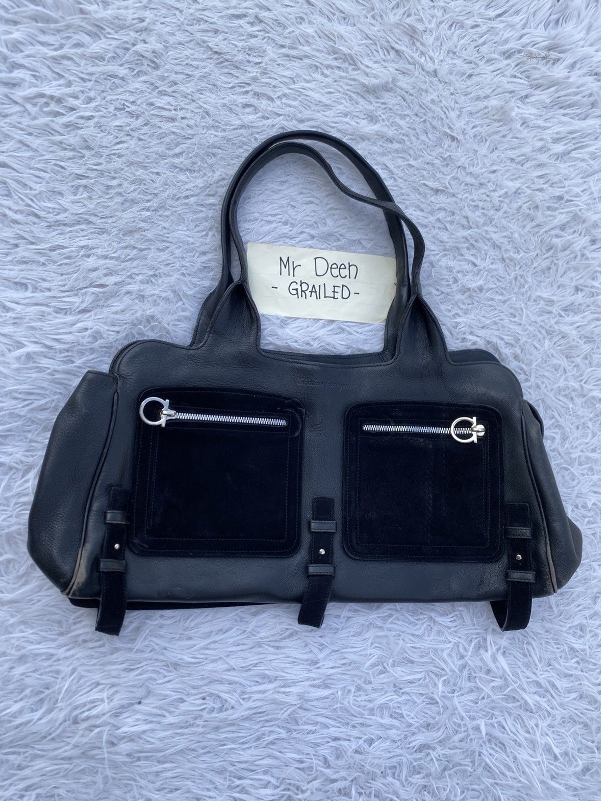 Salvatore Ferragamo Rare Salvatore Ferragamo Gancini Motif Out Pocket Hand Bag Size ONE SIZE - 3 Thumbnail
