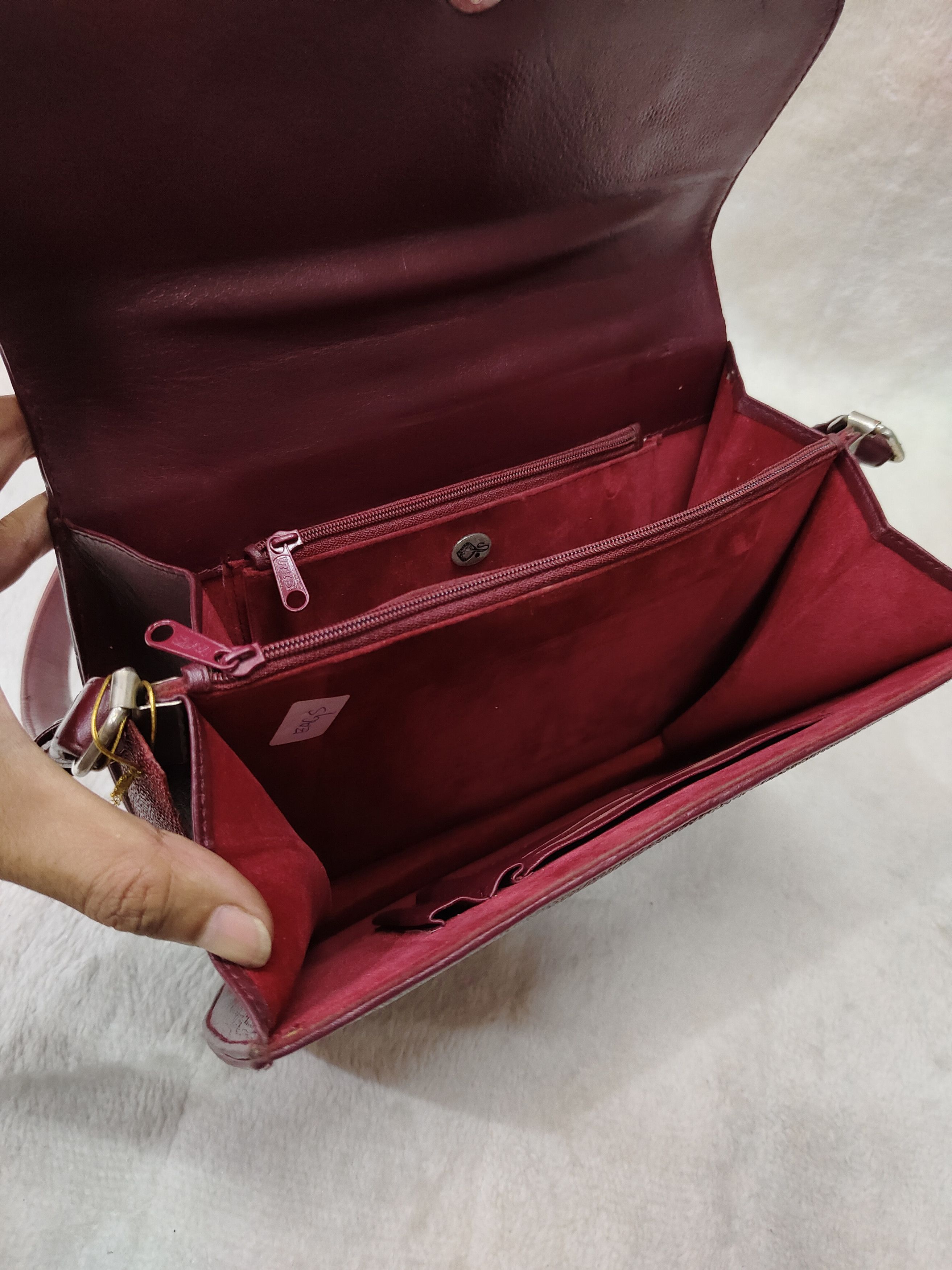 Vintage 80s Stingray Leather Burgundy Exotic Skin Shoulder Bag Size ONE SIZE - 7 Thumbnail