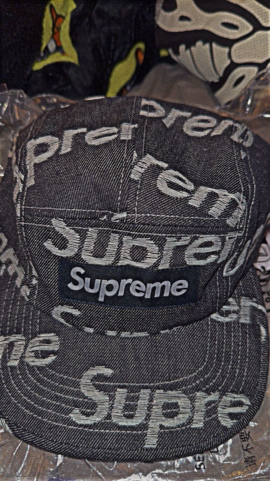 Supreme Supreme Jacquard Logos Denim Camp Cap Size ONE SIZE - 1 Thumbnail