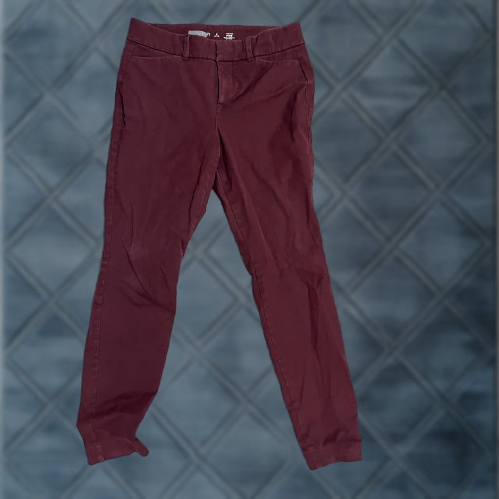 Old Navy Old Navy Women Pants 4P Dark Gray Burgundy Cotton Blend Slim Ankle Pockets 4P Petite High Rise 90s? Size 27" / US 4 / IT 40 - 1 Thumbnail