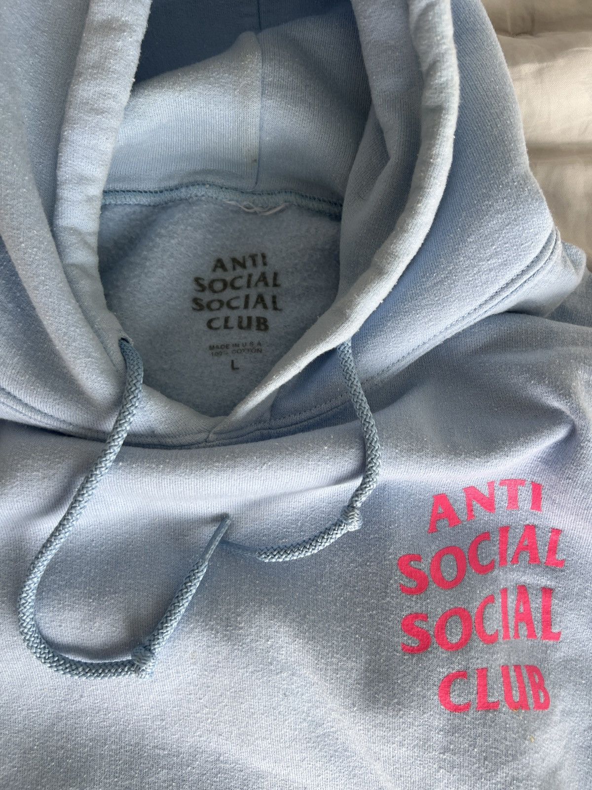 Anti Social Social Club Anti Social Social Club Hoodie Baby Blue and Pink Size US L / EU 52-54 / 3 - 2 Thumbnail
