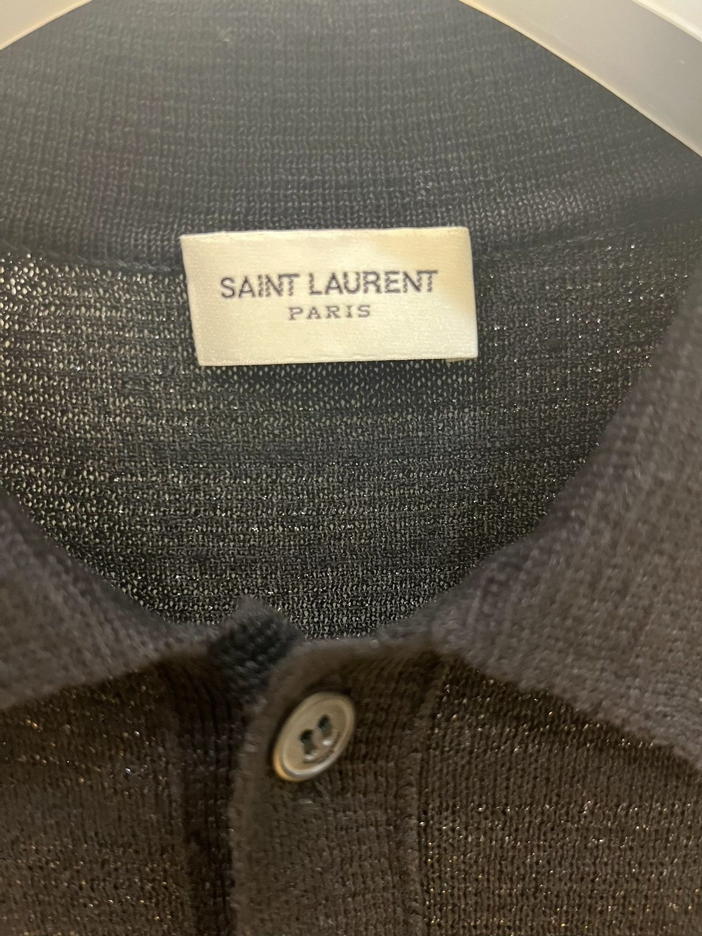 Saint Laurent Paris Saint Laurent SLP Silver Stripe Polo Size US M / EU 48-50 / 2 - 5 Thumbnail