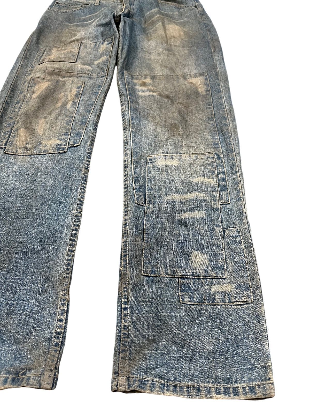 If Six Was Nine Vintage Japanese Nylaus 0125 Mudwash Patchwork Denim Size US 31 - 3 Thumbnail