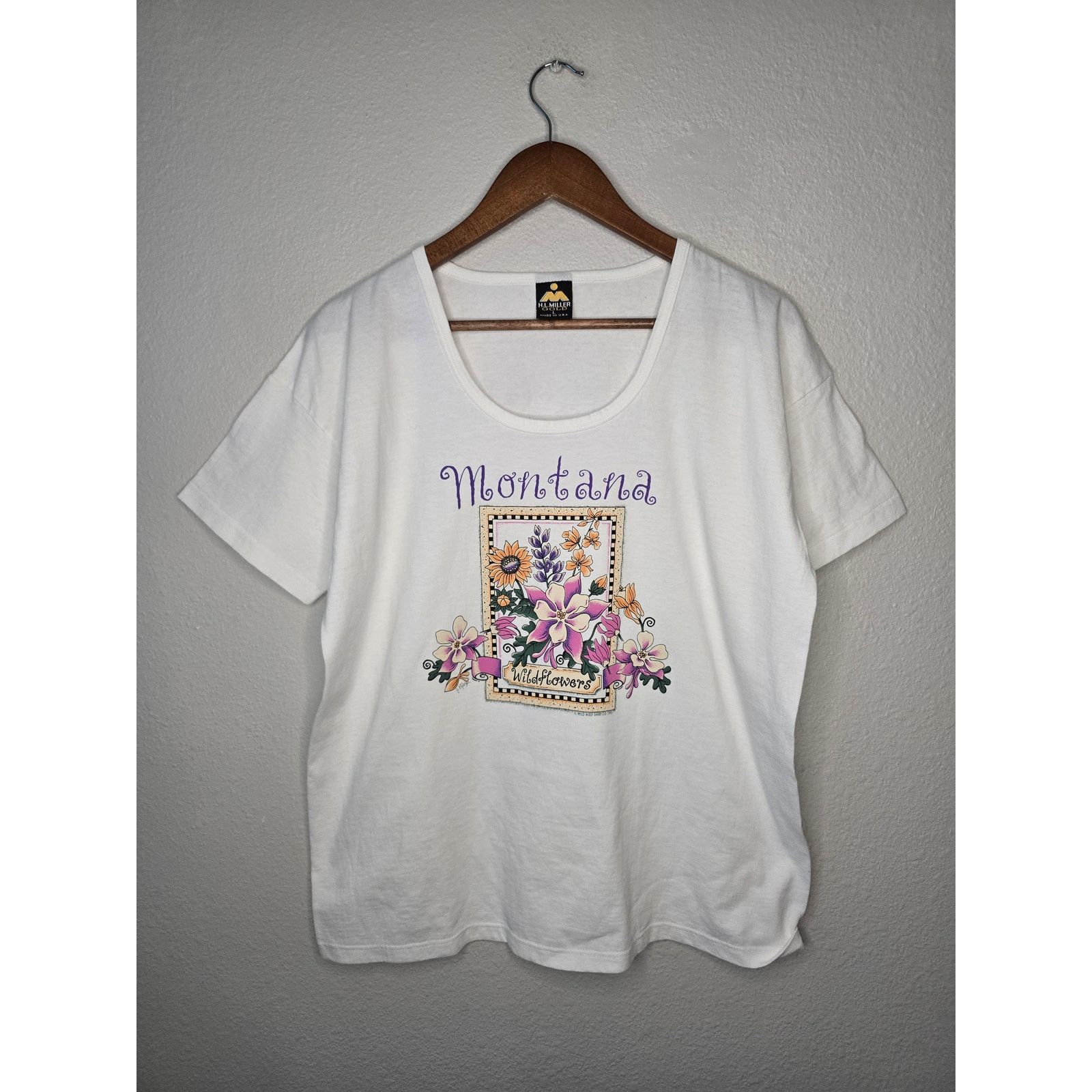 Vintage Vintage Montana Shirt Womens L Floral Wildflower White Tee Size L / US 10 / IT 46 - 1 Thumbnail