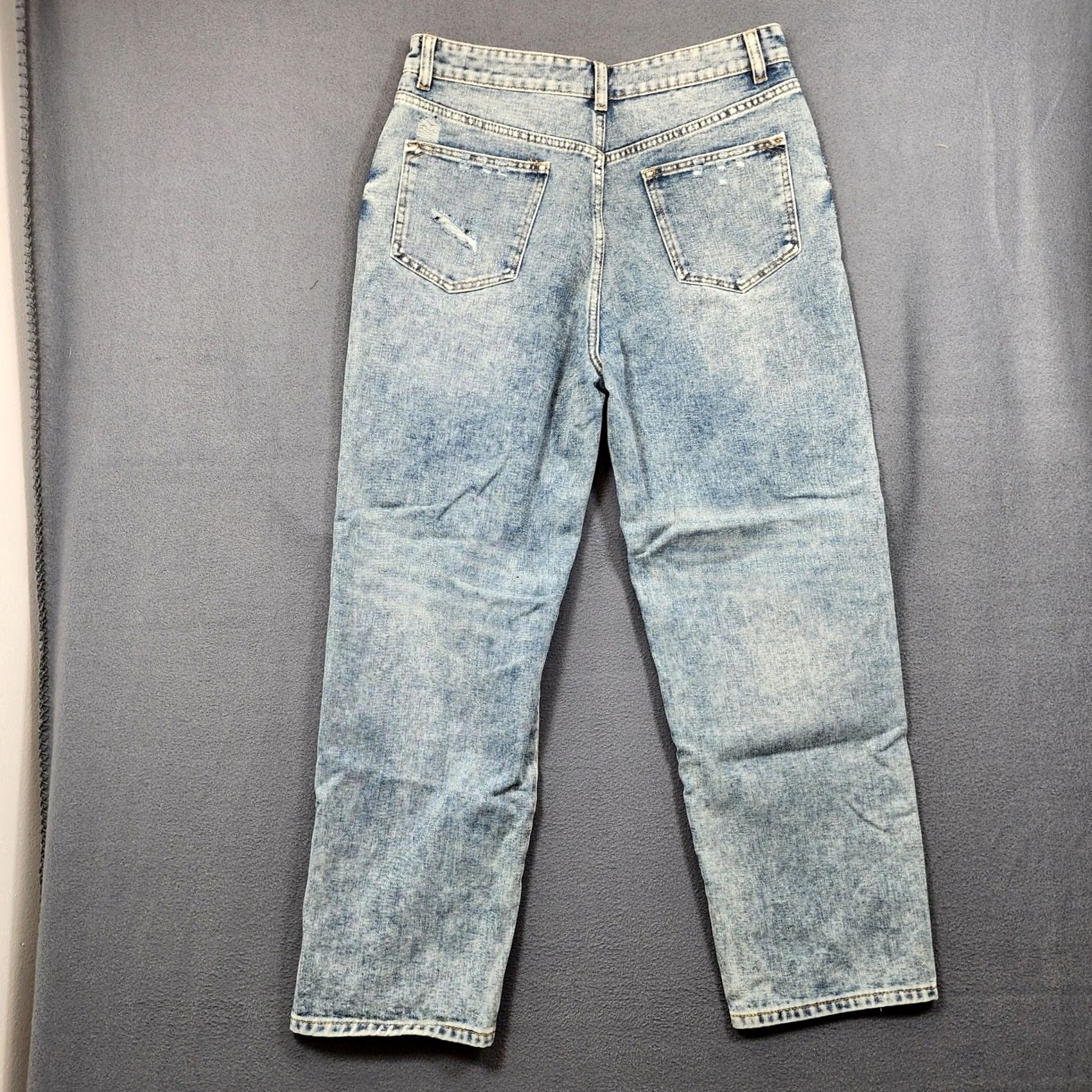 Vintage Blu Ivy Jeans Women L 30x27 Blue Acid Wash Factory Distressed Baggy 90s Y2K Womens Size 30" / US 8 / IT 44 - 2 Thumbnail