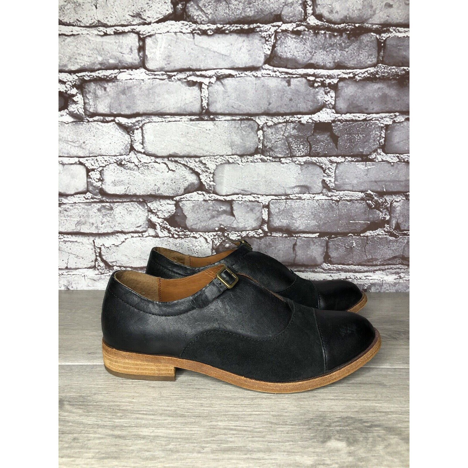 Other Kork Ease Niseda Black Leather Suede Monk Strap Oxfords Shoe Size US 8 / IT 38 - 16 Thumbnail