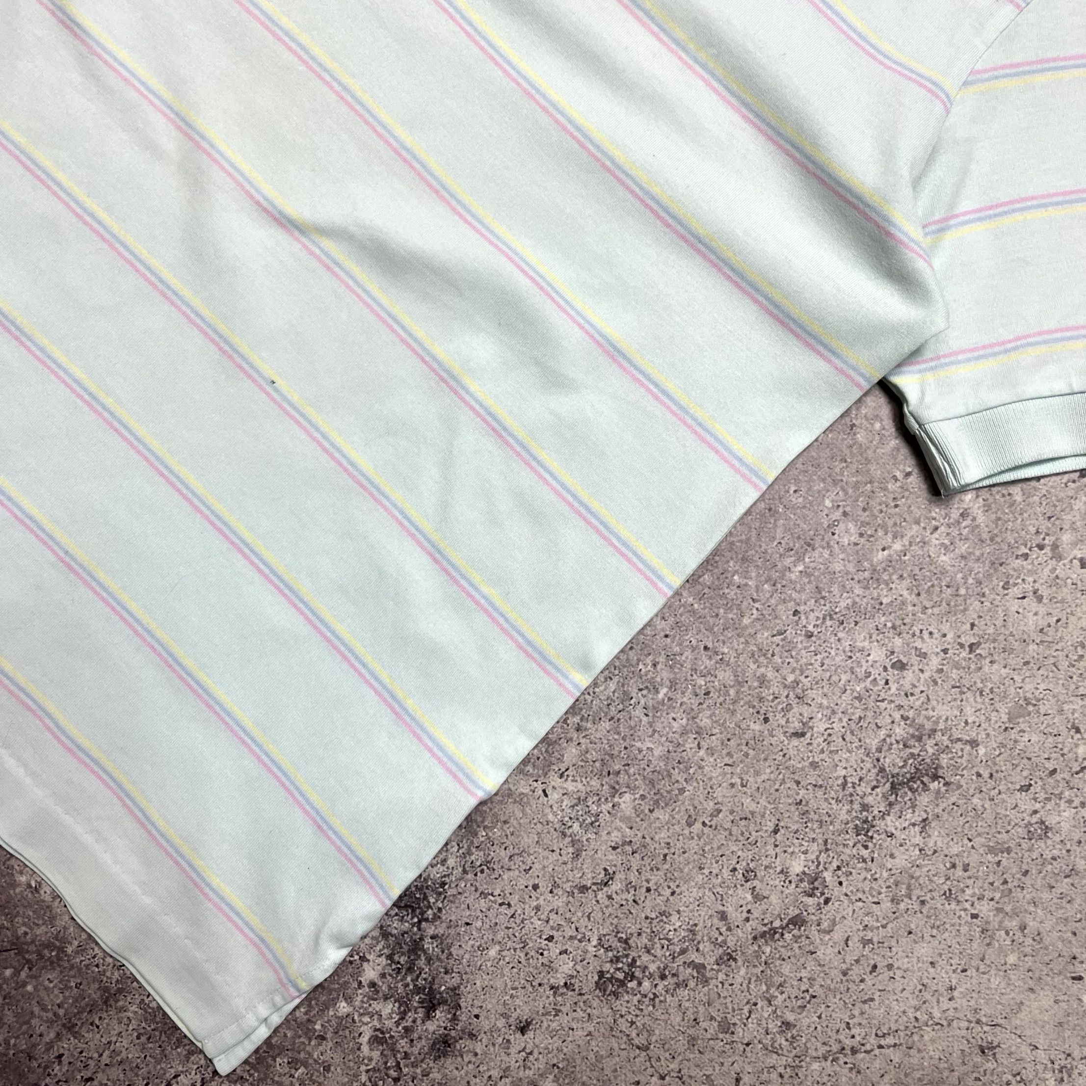 Adidas Y2K Adidas Striped Polo T-Shirt Blue Short Sleeve Size L Size US L / EU 52-54 / 3 - 8 Thumbnail