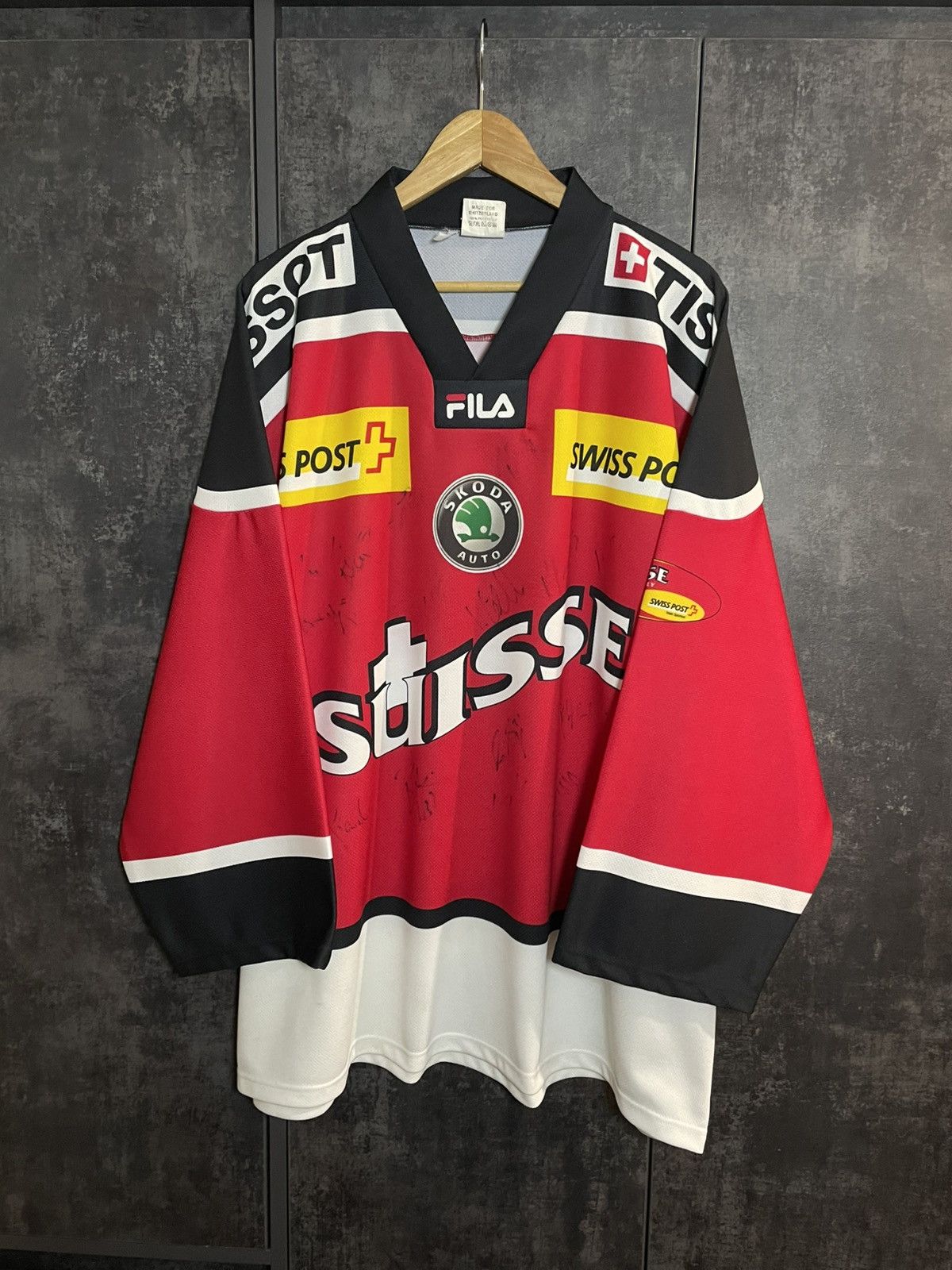 Vintage Sick Vintage Fila Suisse Signed Hockey Jersey Tissot Supreme Size US XL / EU 56 / 4 - 3 Thumbnail