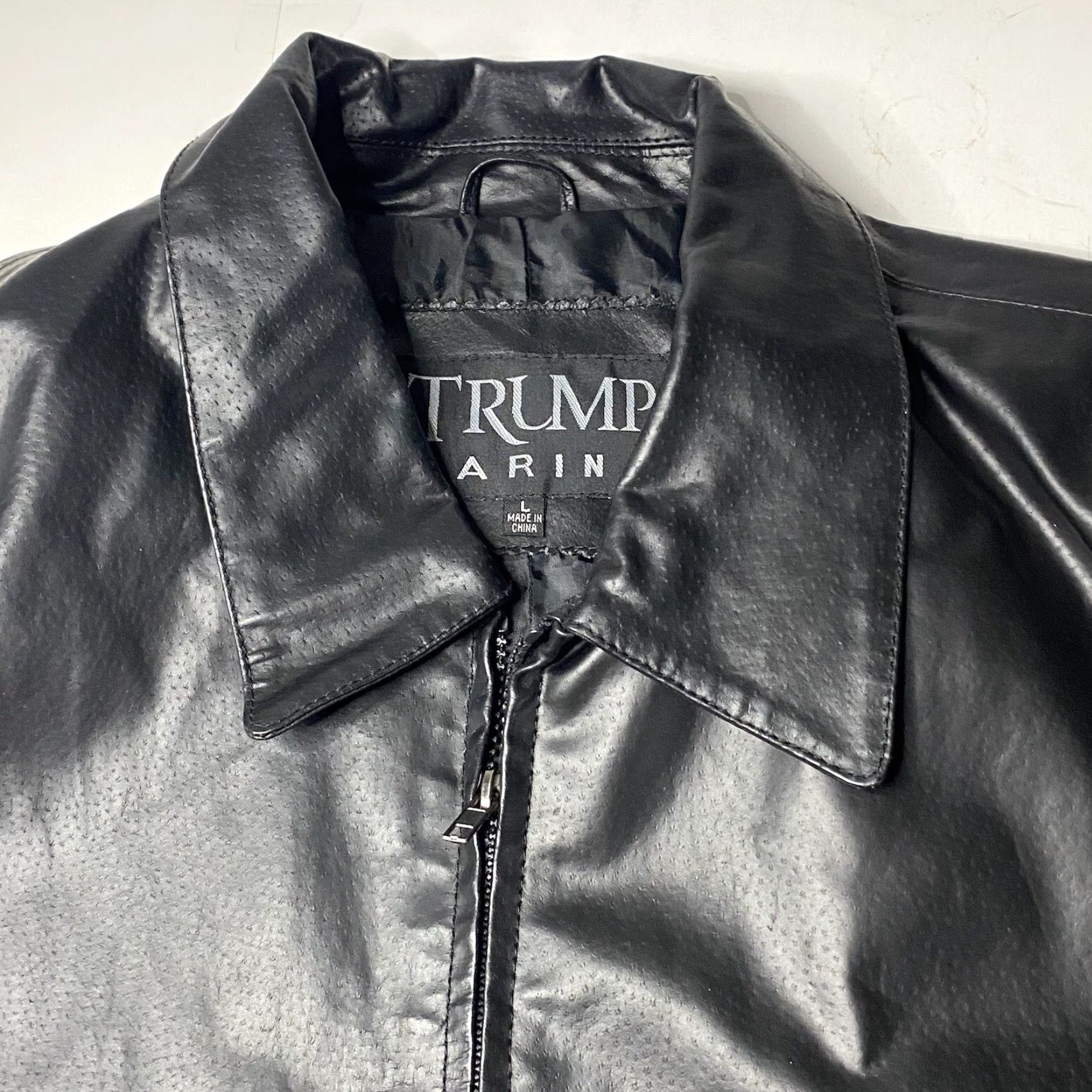 Vintage VINTAGE Lambskin Leather Jacket Donald Trump Marina Brand RARE Large L Black Motorcycle/Biker Mens Women Size US L / EU 52-54 / 3 - 3 Thumbnail