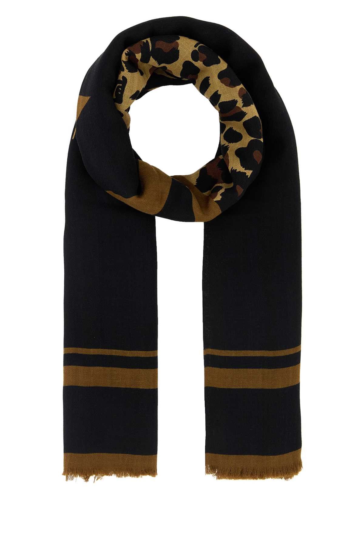 Hedi Slimane × Saint Laurent Paris Saint Laurent Floral Scarf Wool