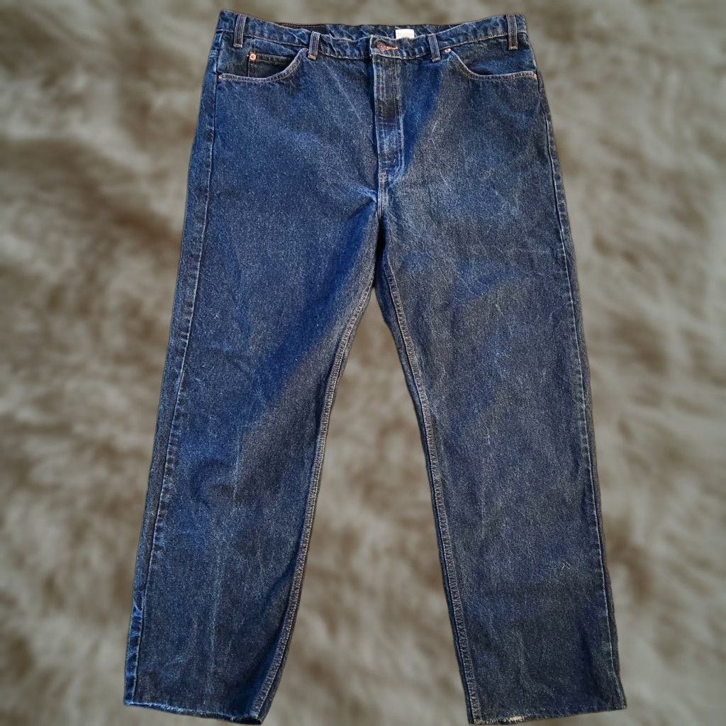 Levi's VINTAGE Levis 505 Orange Tab Jeans Regular 42x30 Denim Blue Mens 90s Straight Belt Pockets Comfortable Regular Fit Denim Blue Mens Jeans 90s Theme Size US 42 / EU 58 - 1 Thumbnail