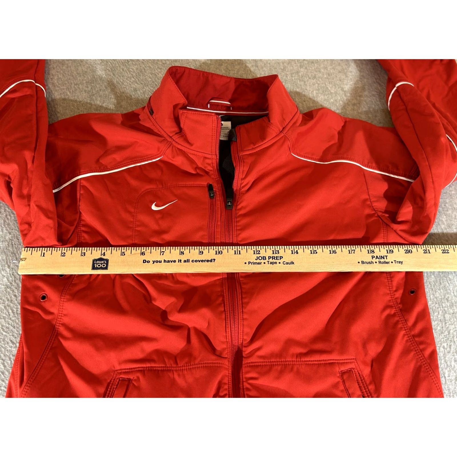 Nike Nike Jacket Men Small Red Full Zip Windbreaker Lined Pockets Zip Run Training Golf Activewear Casual Mens Small Red Nike Windbreaker Jacket Size US S / EU 44-46 / 1 - 4 Thumbnail