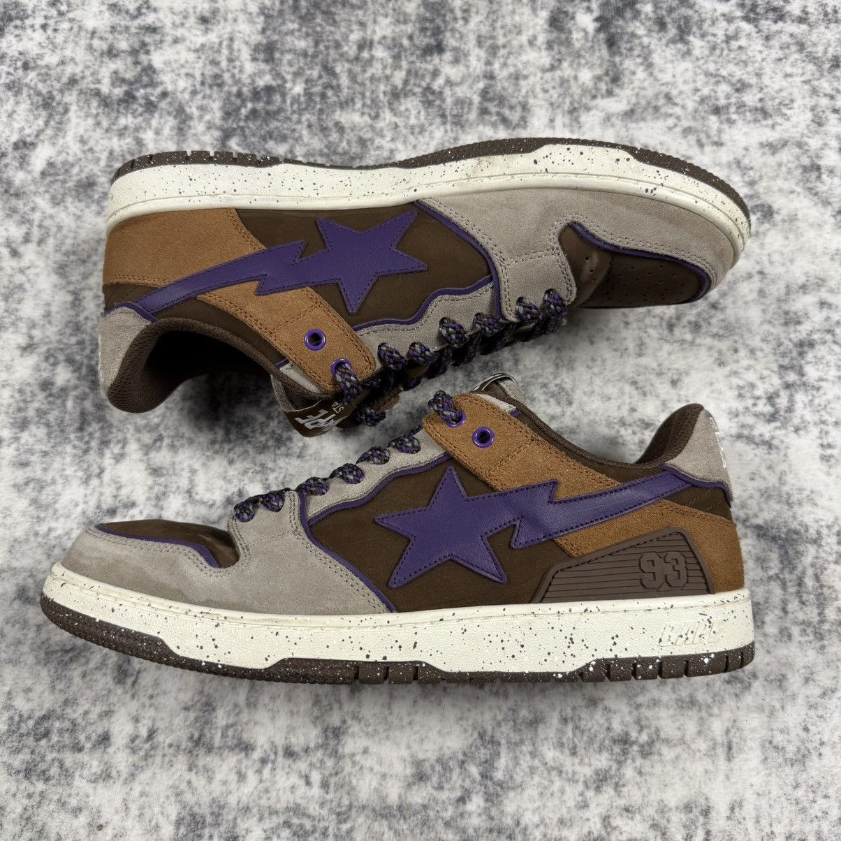 Bape BAPE STA Low ‘Brown/Purple’ Leather Sneakers Size US 11 / EU 44 - 2 Thumbnail