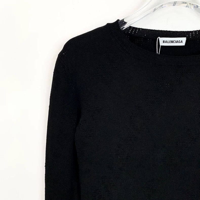 Balenciaga Balenciaga Black logo dark crewneck sweater Size XS / US 0-2 / IT 36-38 - 3 Thumbnail