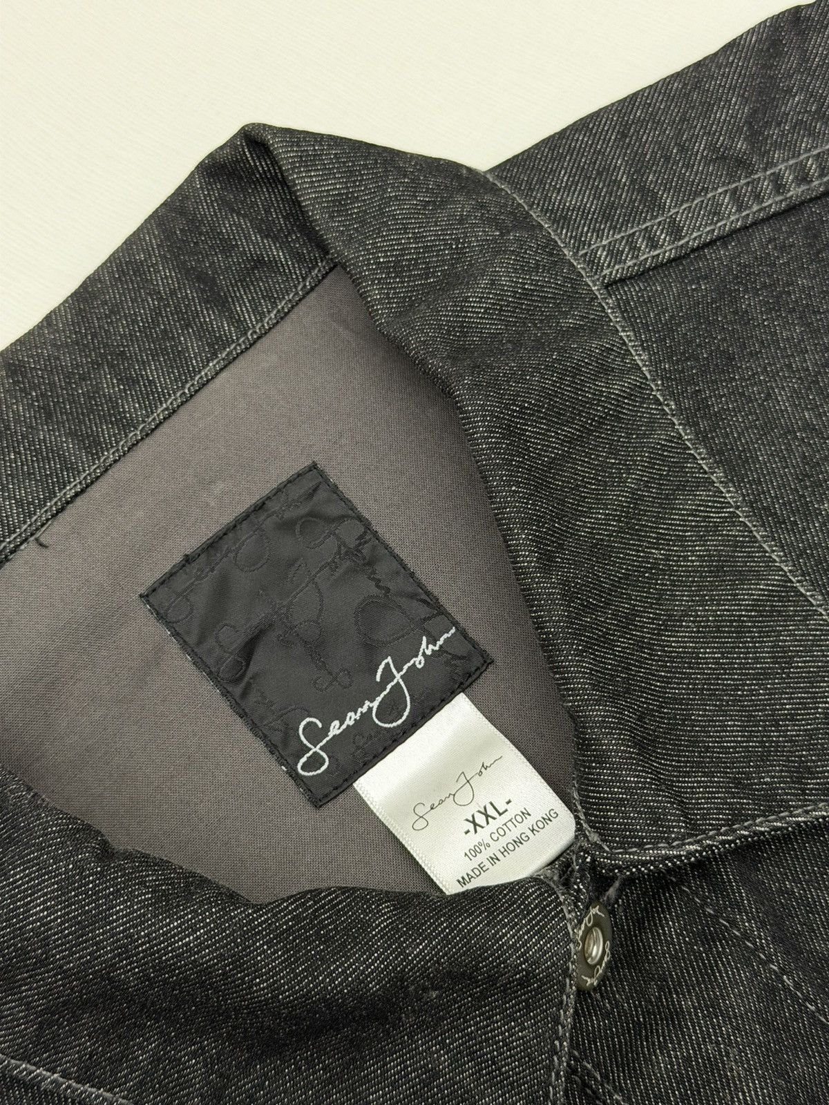 Sean John Vintage Y2K Sean John Black And Gray Denim Jean Jacket XXL Size US XXL / EU 58 / 5 - 9 Thumbnail