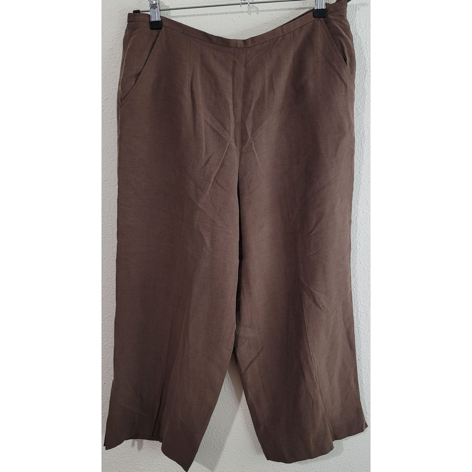 Preston & York Preston & York Dark Brown Slub Knit Ankle Pants Medium Size 32" / US 10 / IT 46 - 1 Thumbnail