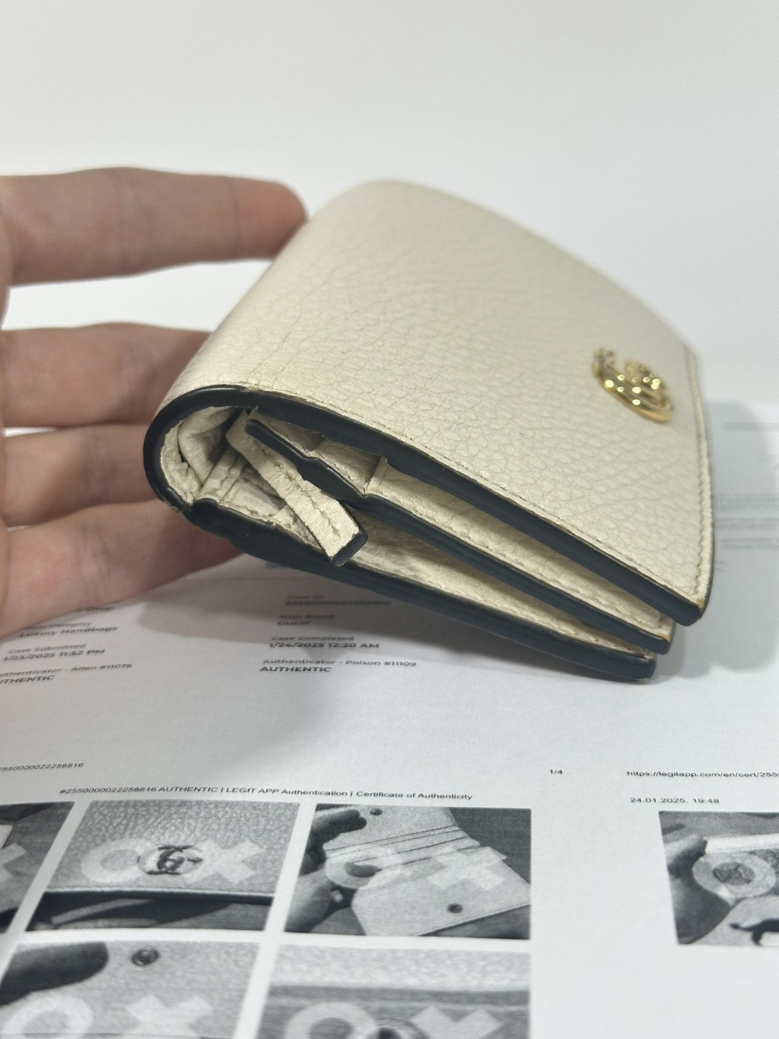 Gucci Gucci Wallet Marmont Supreme GG Monogram Ivory Leather Size ONE SIZE - 10 Thumbnail