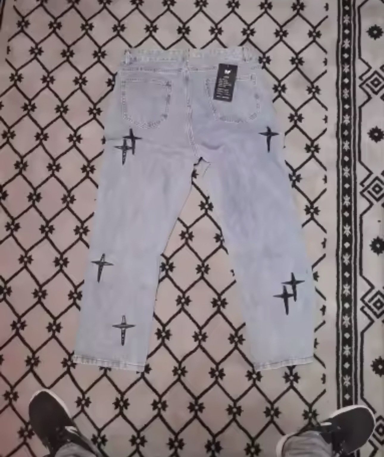 Japanese Brand × Vintage Star Printed Jeans street style Size US 34 / EU 50 - 1 Thumbnail