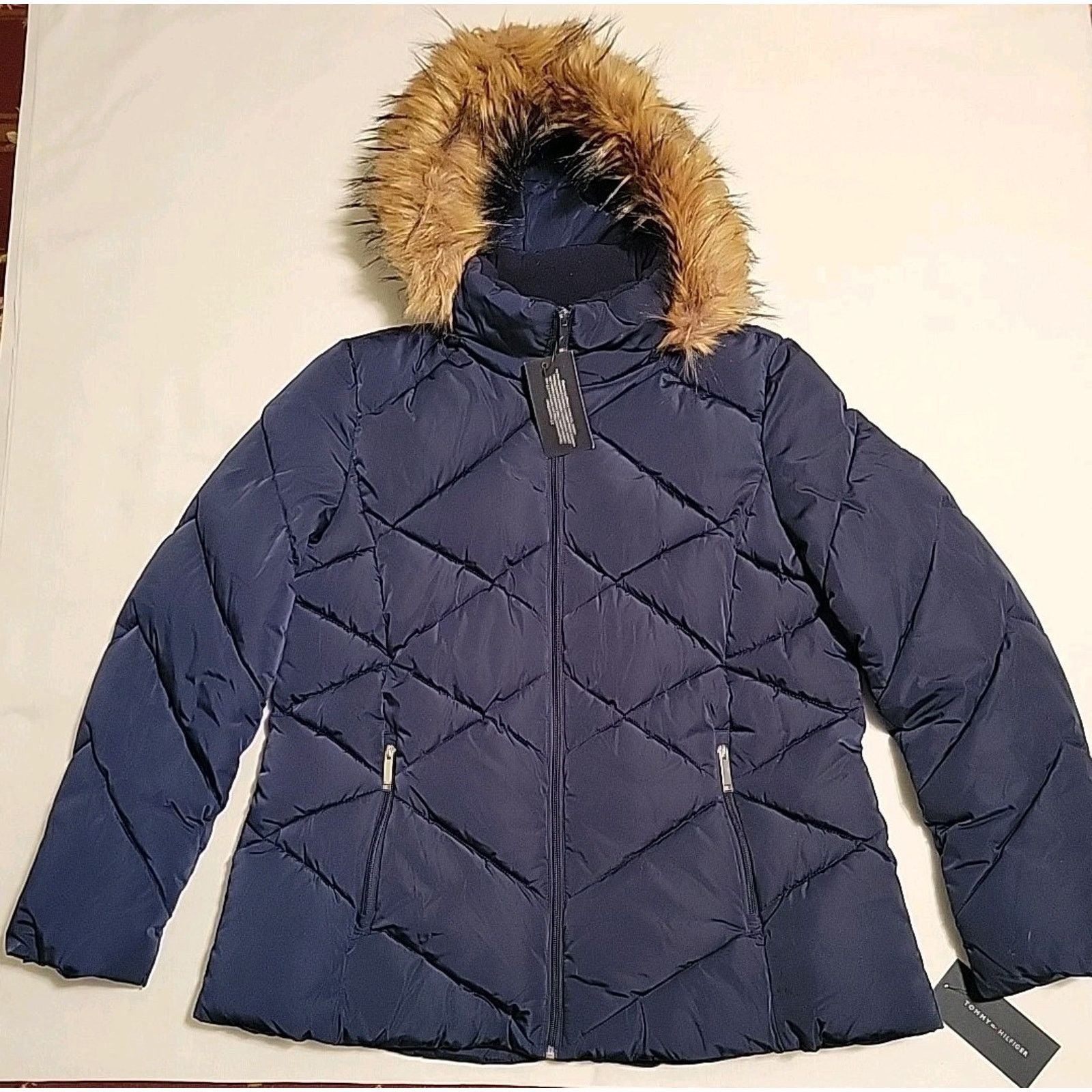 Tommy Hilfiger Tommy Hilfiger Winter Hooded Navy Blue Puffer Coat SZ XL Size XL / US 12-14 / IT 48-50 - 1 Thumbnail