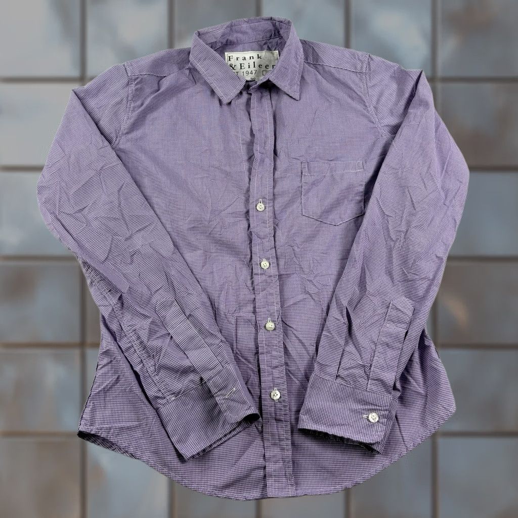 Vintage Frank & Eileen Shirt Womens XS Purple Gingham Check Button-Up Cotton Size XS / US 0-2 / IT 36-38 - 1 Thumbnail