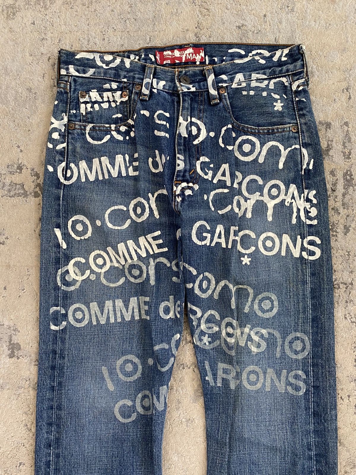 Comme des Garcons Junya Watanabe x Corso Como SS02 Painted Blue Levis Jeans Size US 28 / EU 44 - 2 Thumbnail