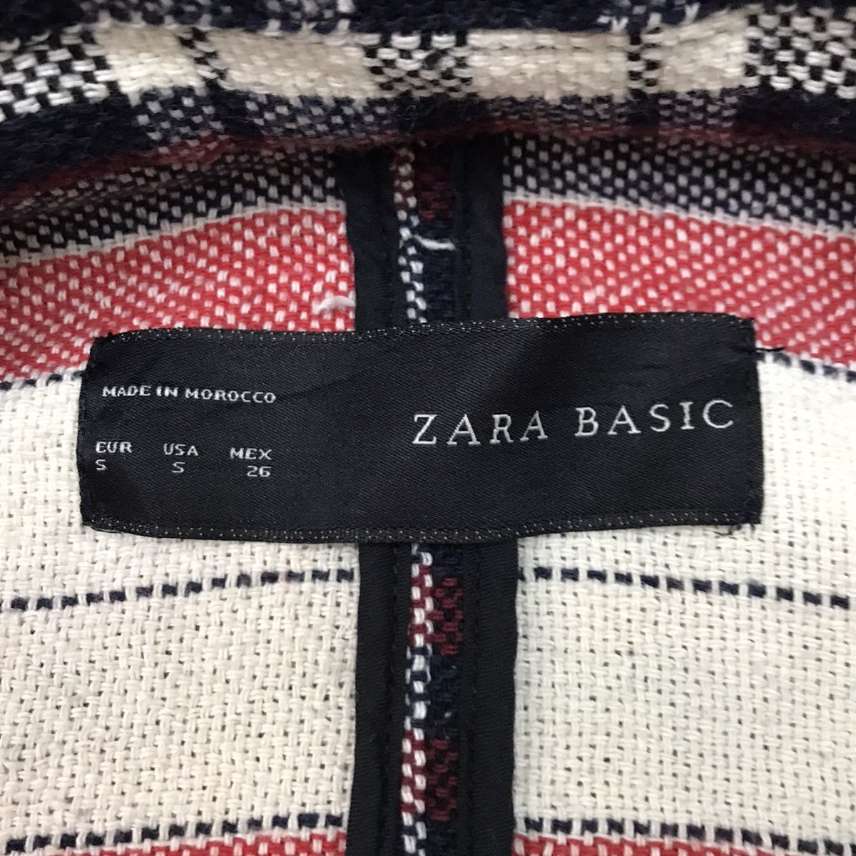 Designer Zara Basic Chekered Knit Blazer Croped Jacket Size S / US 4 / IT 40 - 4 Thumbnail