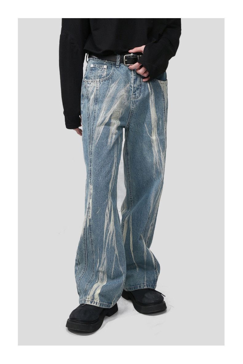 Japanese Brand × Jean Japanese retro tie-dye washed loose casual jeans Size US 34 / EU 50 - 2 Thumbnail
