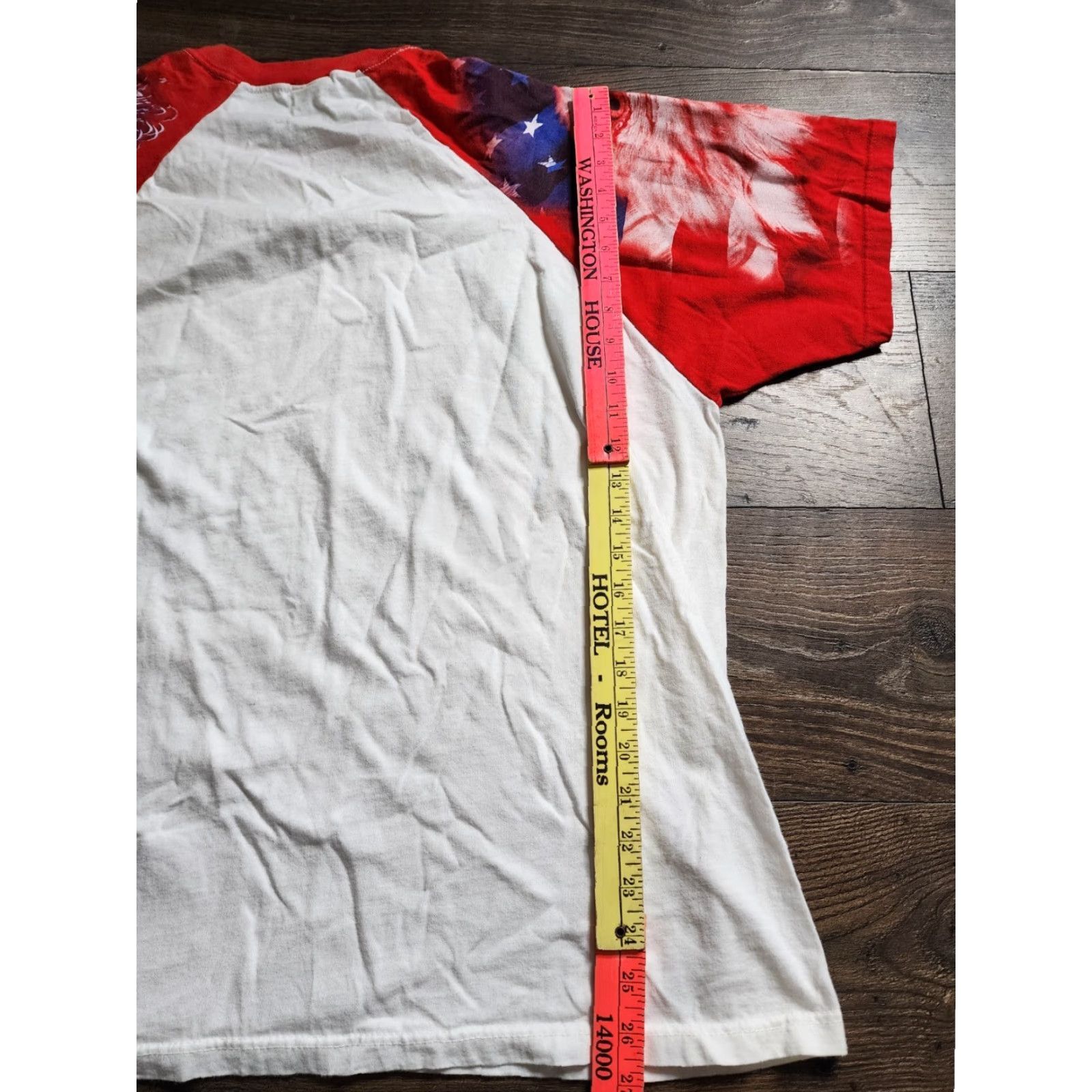 Vintage Everyday Life Mens XL USA Patriotic T-Shirt Printed Sleeves Eagle Military Crew Neck Short Sleeve White Cotton Graphic Tee Vintage/Preowned Mens Size US XL / EU 56 / 4 - 3 Thumbnail
