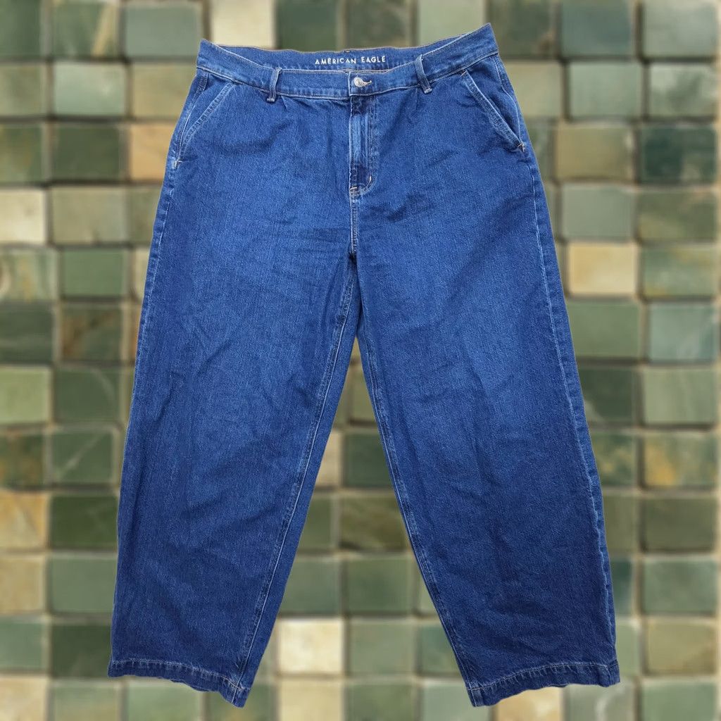 American Eagle Outfitters VINTAGE American Eagle Outfitters Jeans Womens 16 Dark Wash Boho Strigid Wide-Leg High Rise Baggy 5-Pocket Denim Blue Modern Size 38" / US 16 / IT 52 - 1 Thumbnail