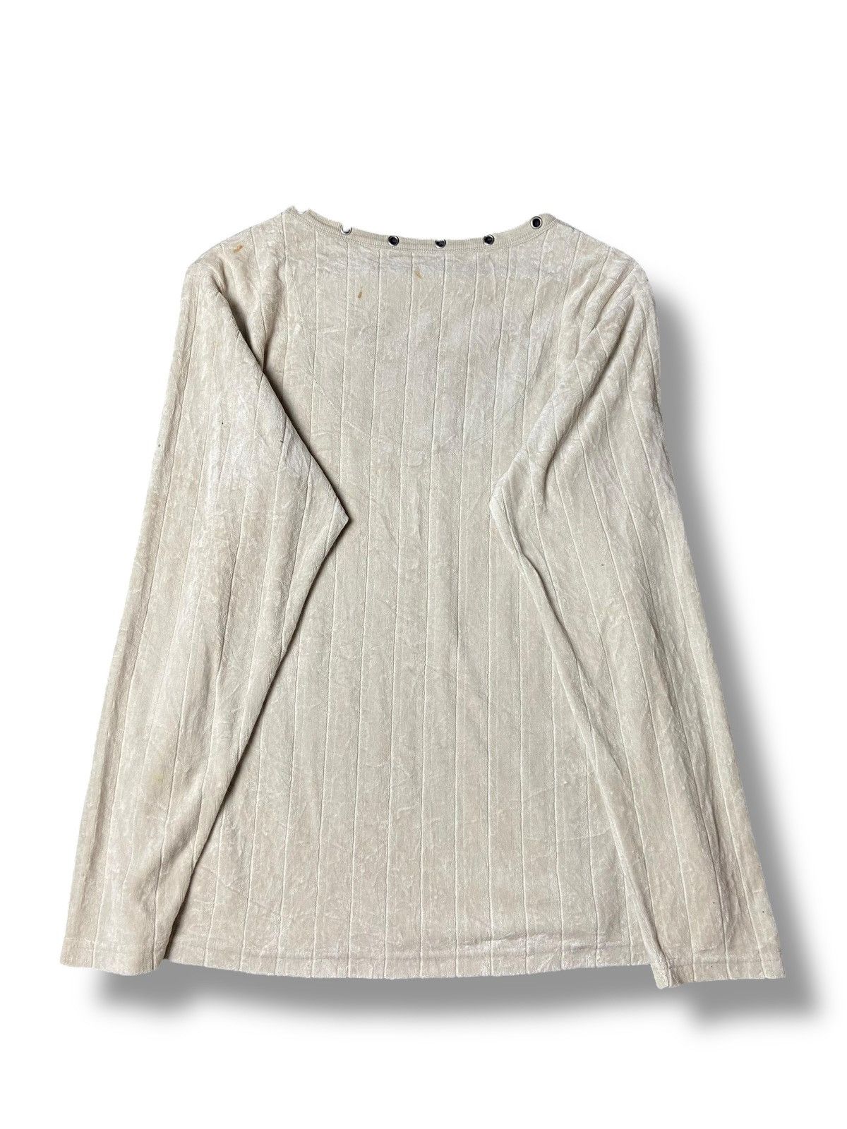 Japanese Brand Beaumere Punk Velvet Eyelet Long Sleeve Shirt (145) Size US XXS / EU 40 - 3 Thumbnail