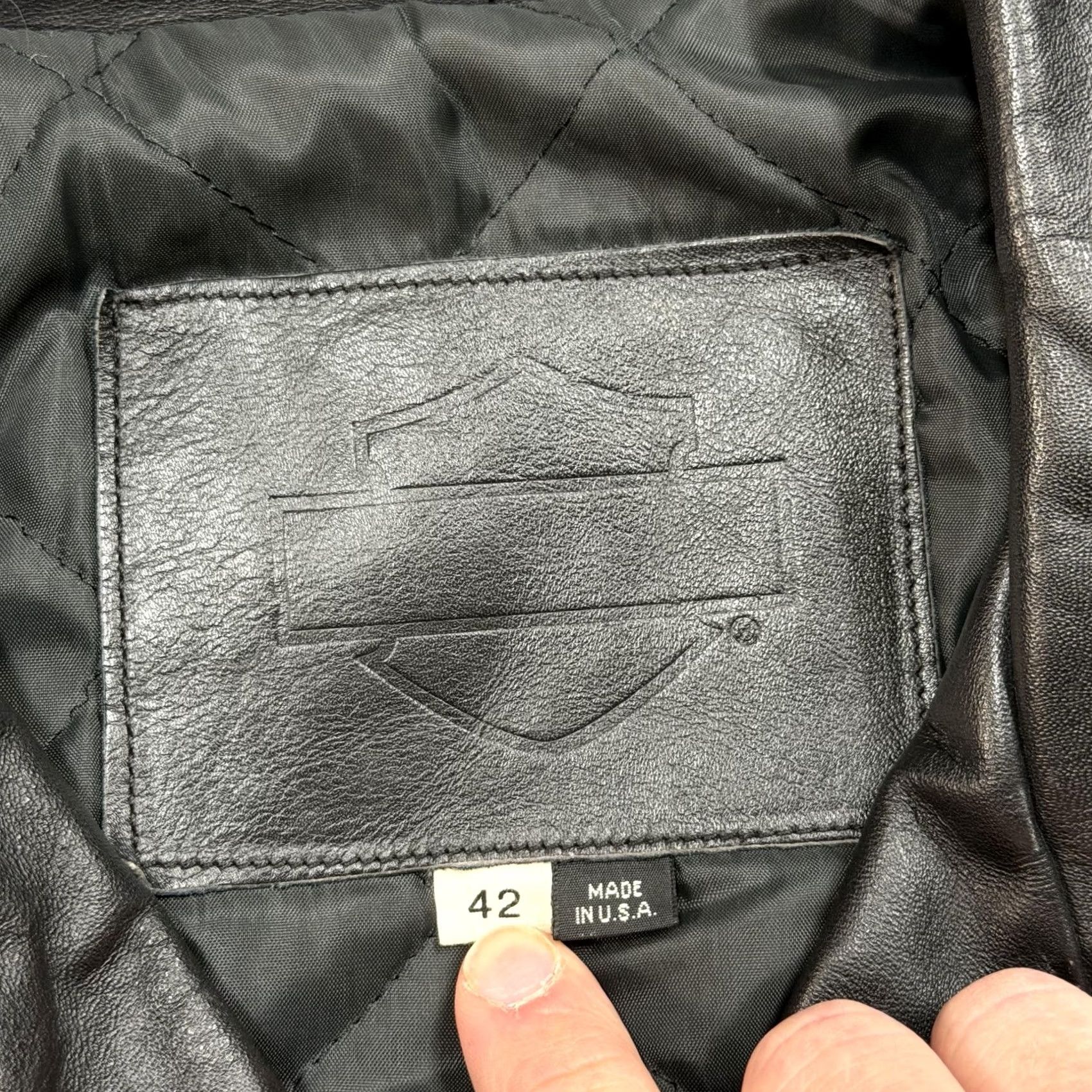Harley Davidson Harley-Davidson Jacket Mens 42 Black Leather Motorcycle Belted Quilted Lined USA Jacket Size US XS / EU 42 / 0 - 3 Thumbnail