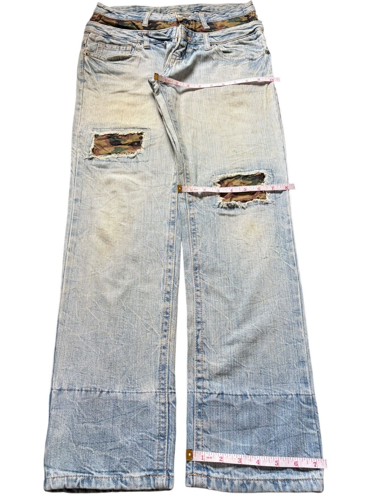 Issey Miyake Vintage Japanese Brand Double Waist Distressed Jeans Size 30" / US 8 / IT 44 - 8 Thumbnail