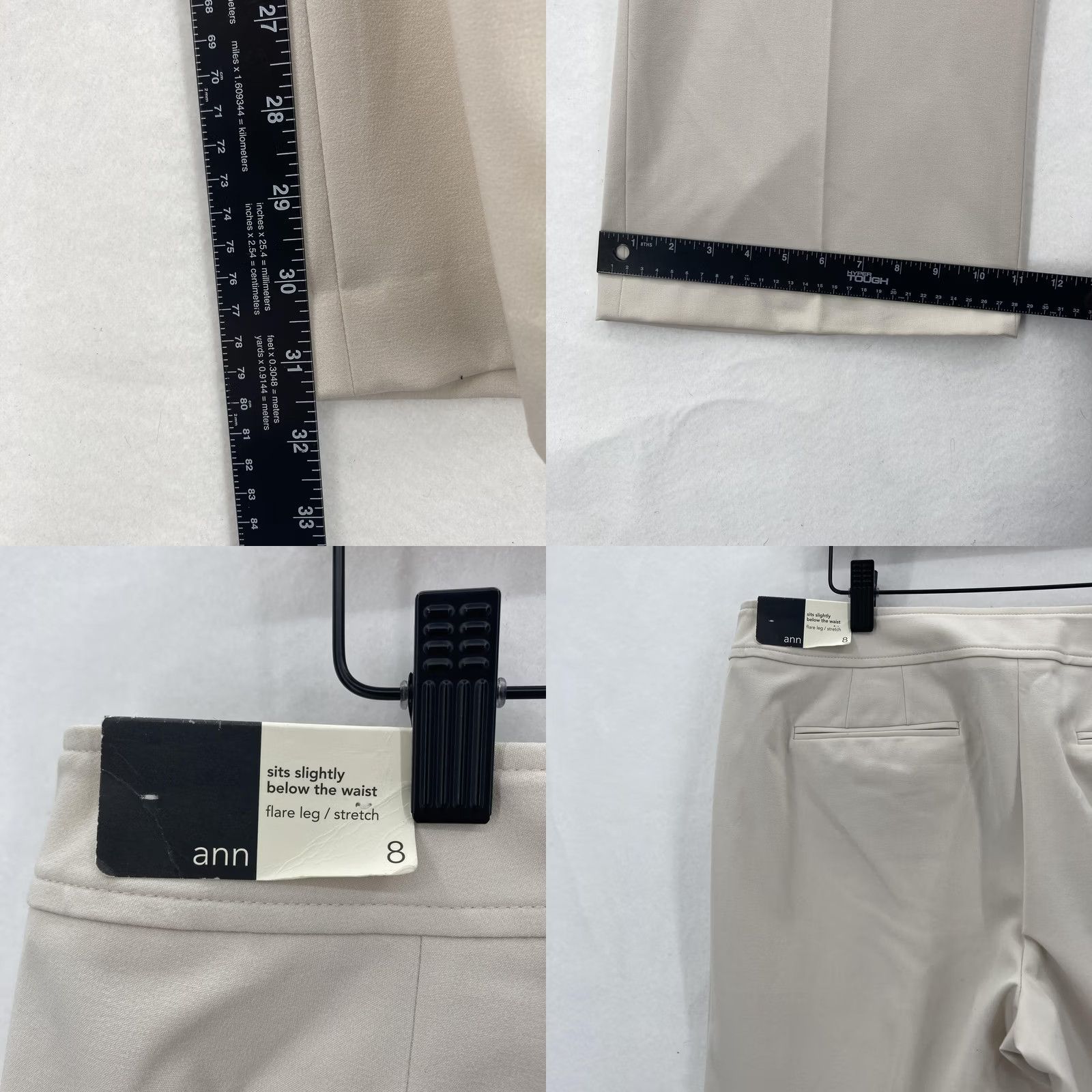 Loft Ann Taylor LOFT Pants Womens 8 Beige Flare Leg Stretch Dress Trousers Career NWT Size 30" / US 8 / IT 44 - 9 Thumbnail