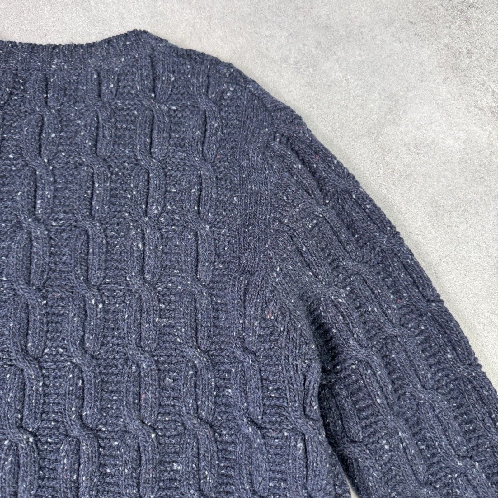 Barbour Barbour Beacon Brand Cable Knit Men Wool Sweater Size L Blue Size US L / EU 52-54 / 3 - 17 Thumbnail