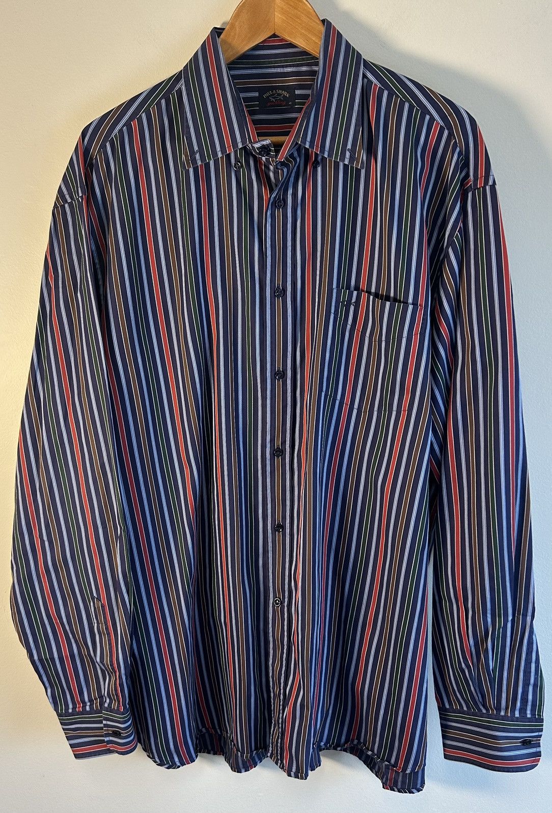 Paul & Shark Paul & Shark Yachting Multicolored Stripes Button Down Shirt Size 46R - 1 Thumbnail