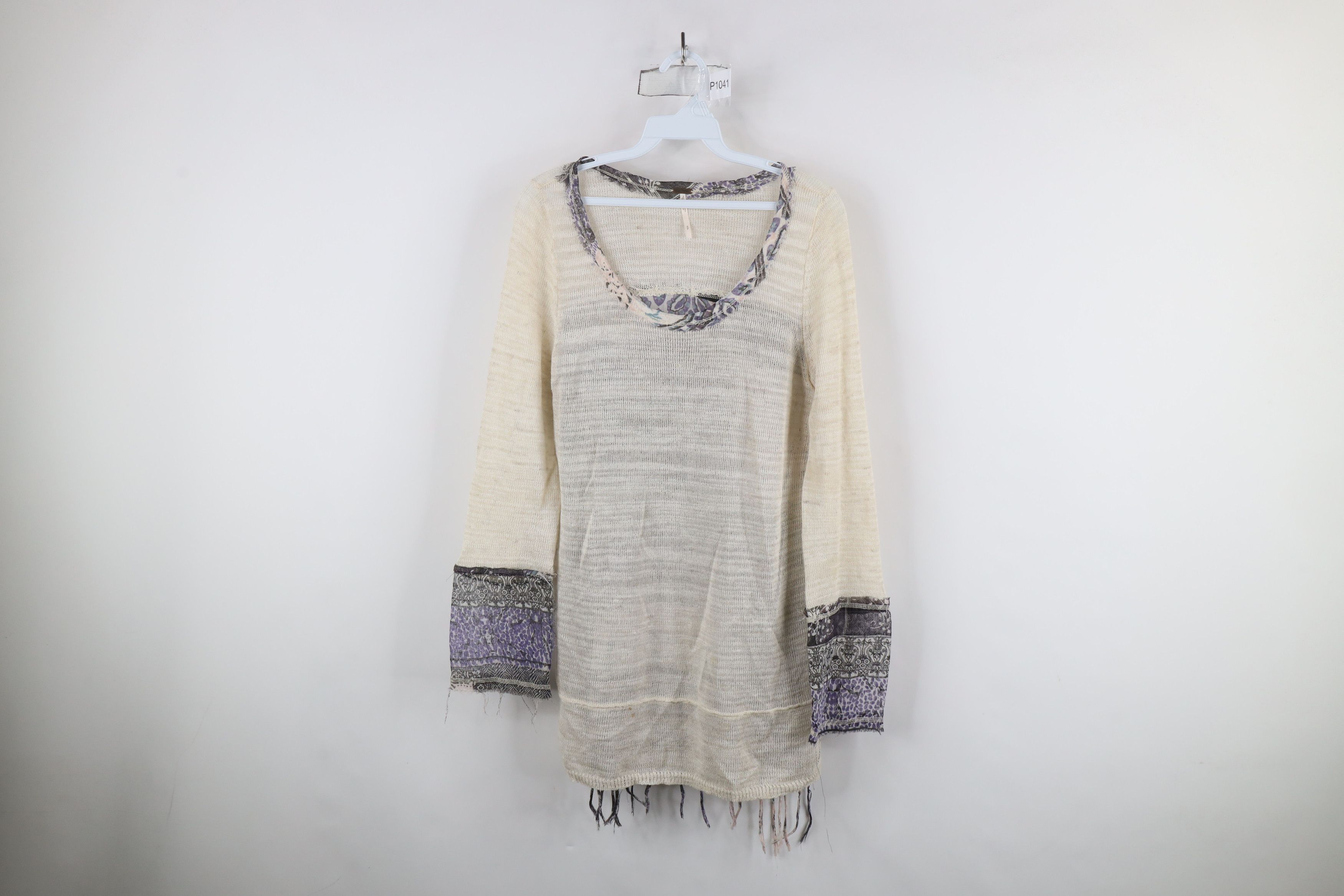 Free People × Vintage Free People Boho Chic Fringed Lightweight Knit Sweater Size S / US 4 / IT 40 - 1 Thumbnail